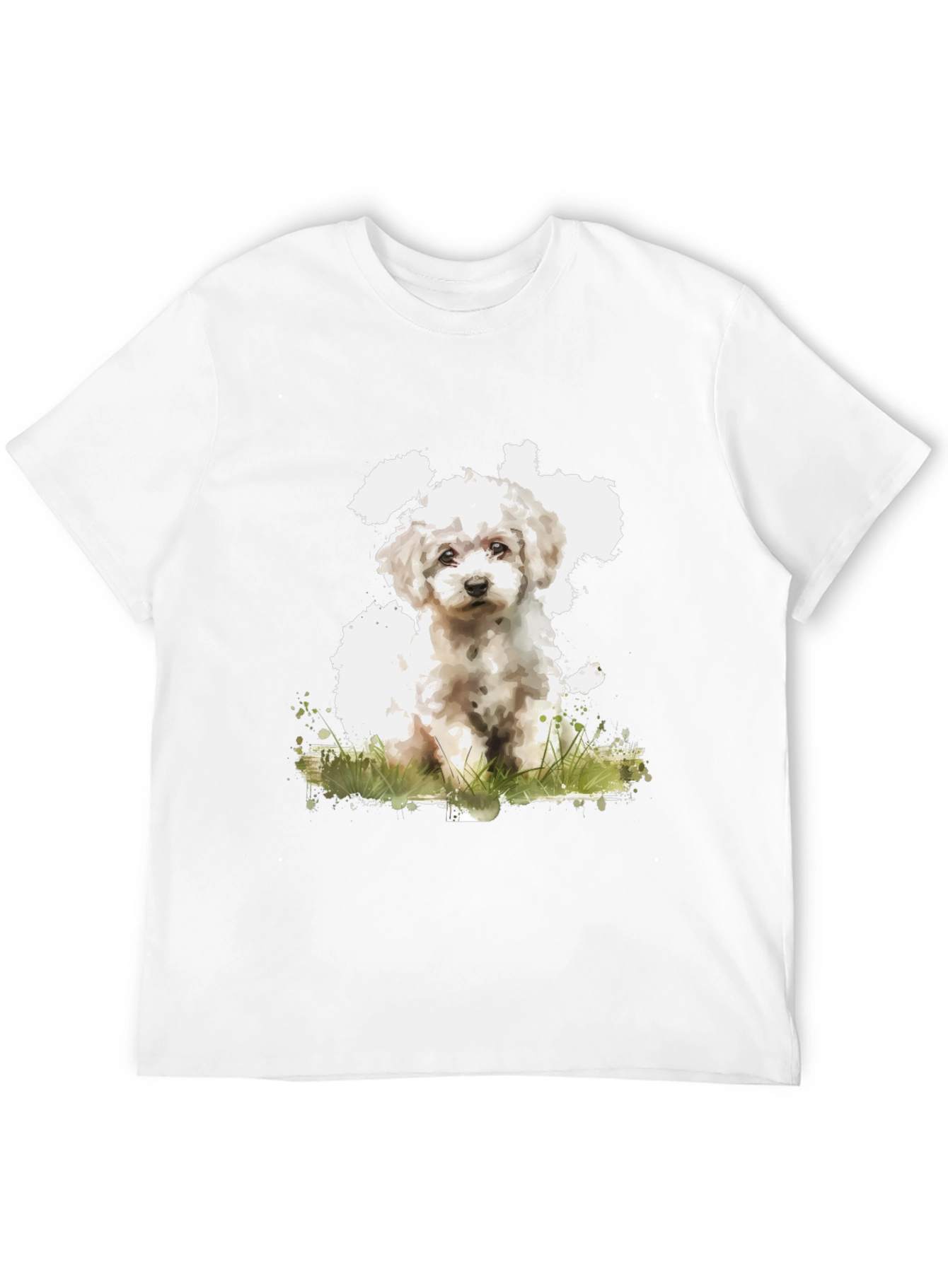 Cute Dog Art Black T-Shirt - Soft Cotton Blend