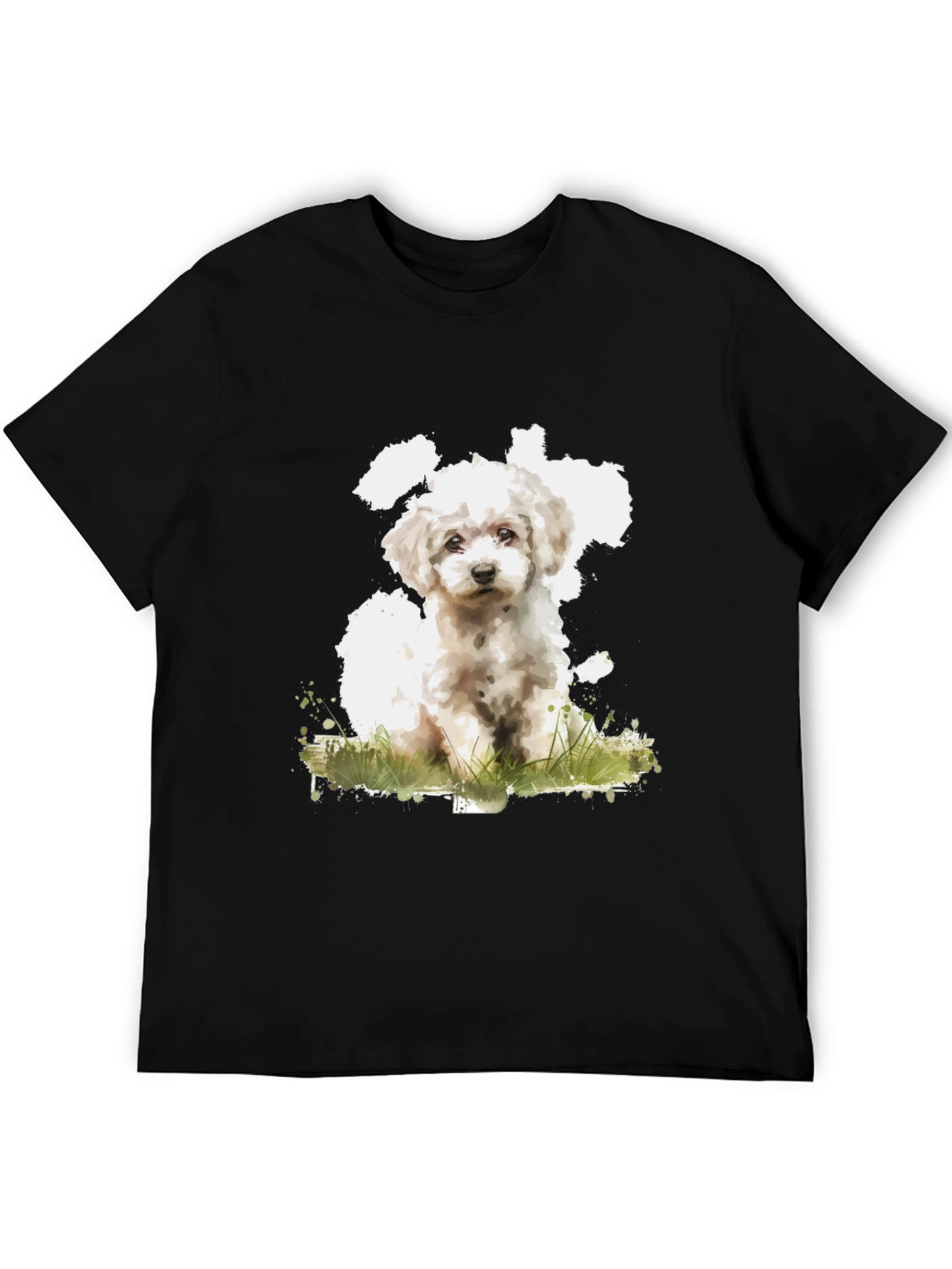 Cute Dog Art Black T-Shirt - Soft Cotton Blend