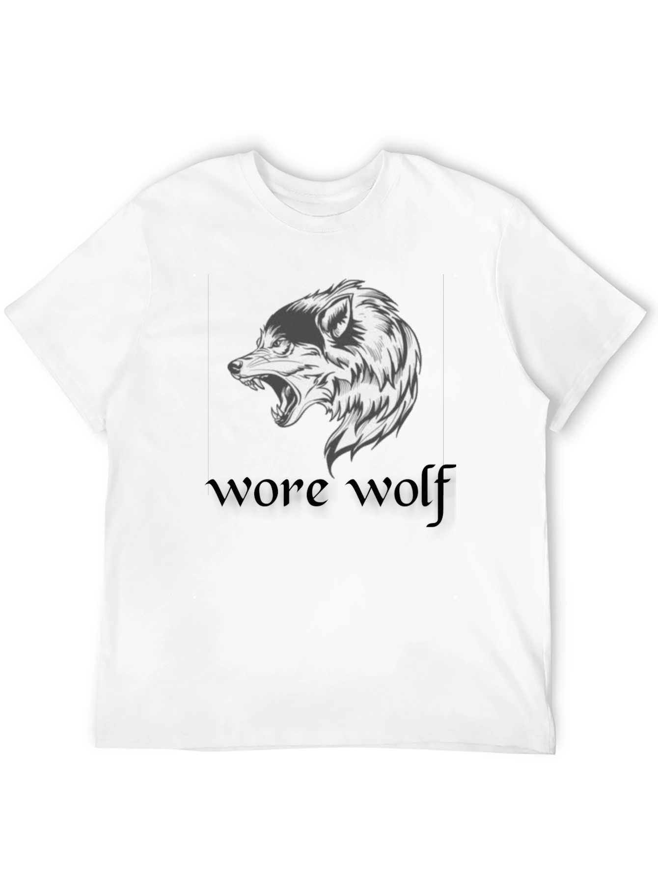 Werewolf Graphic Tee - Black Cotton T-Shirt