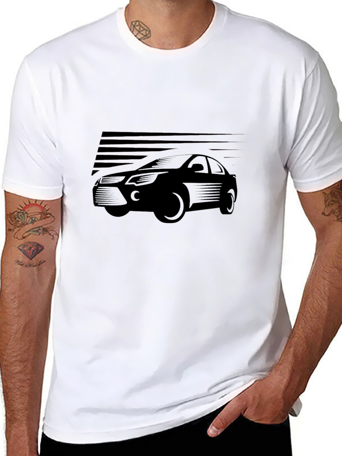 Cool Car Graphic T-Shirt - Black