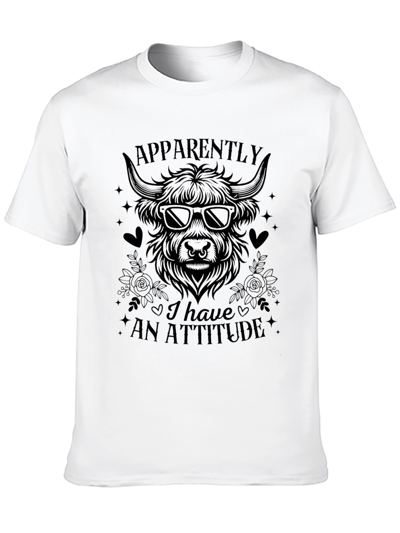 Attitude Highland Cow Graphic Tee
