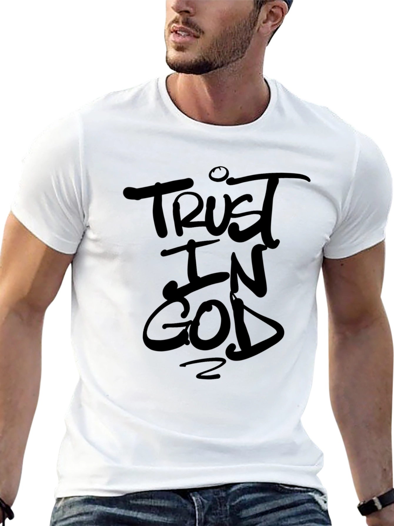 Trust in God Black Graphic T-Shirt