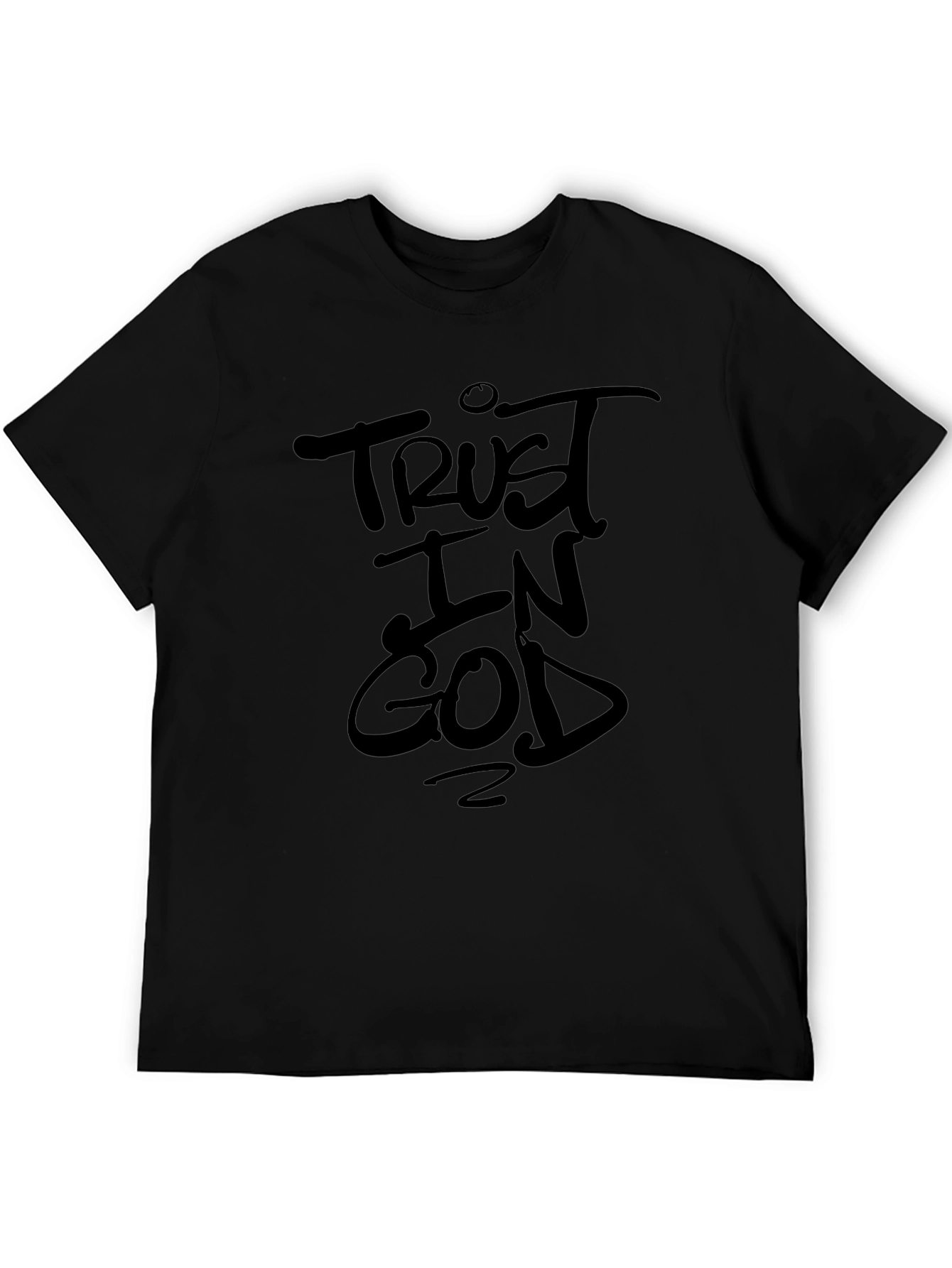 Trust in God Black Graphic T-Shirt