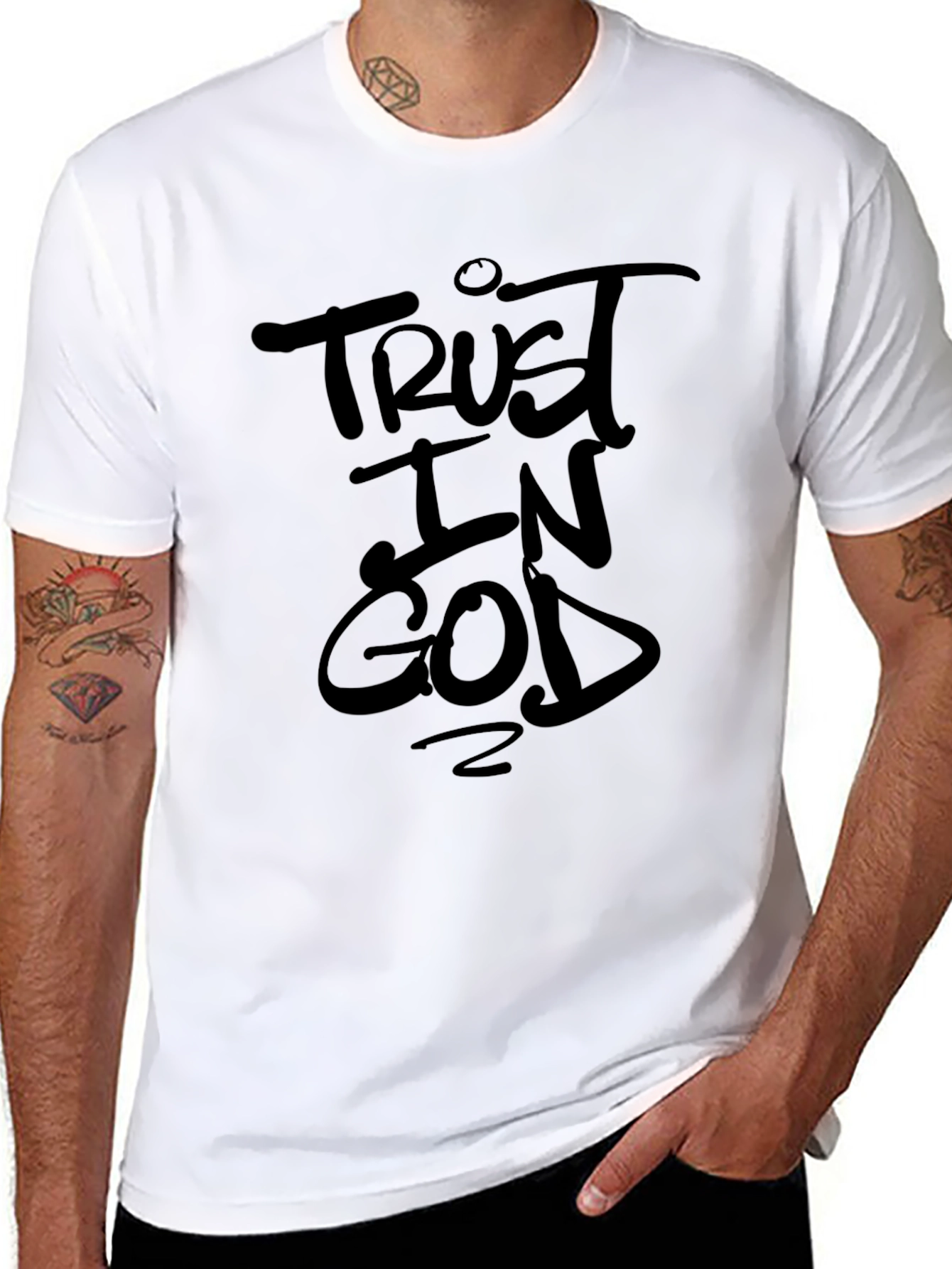 Trust in God Black Graphic T-Shirt