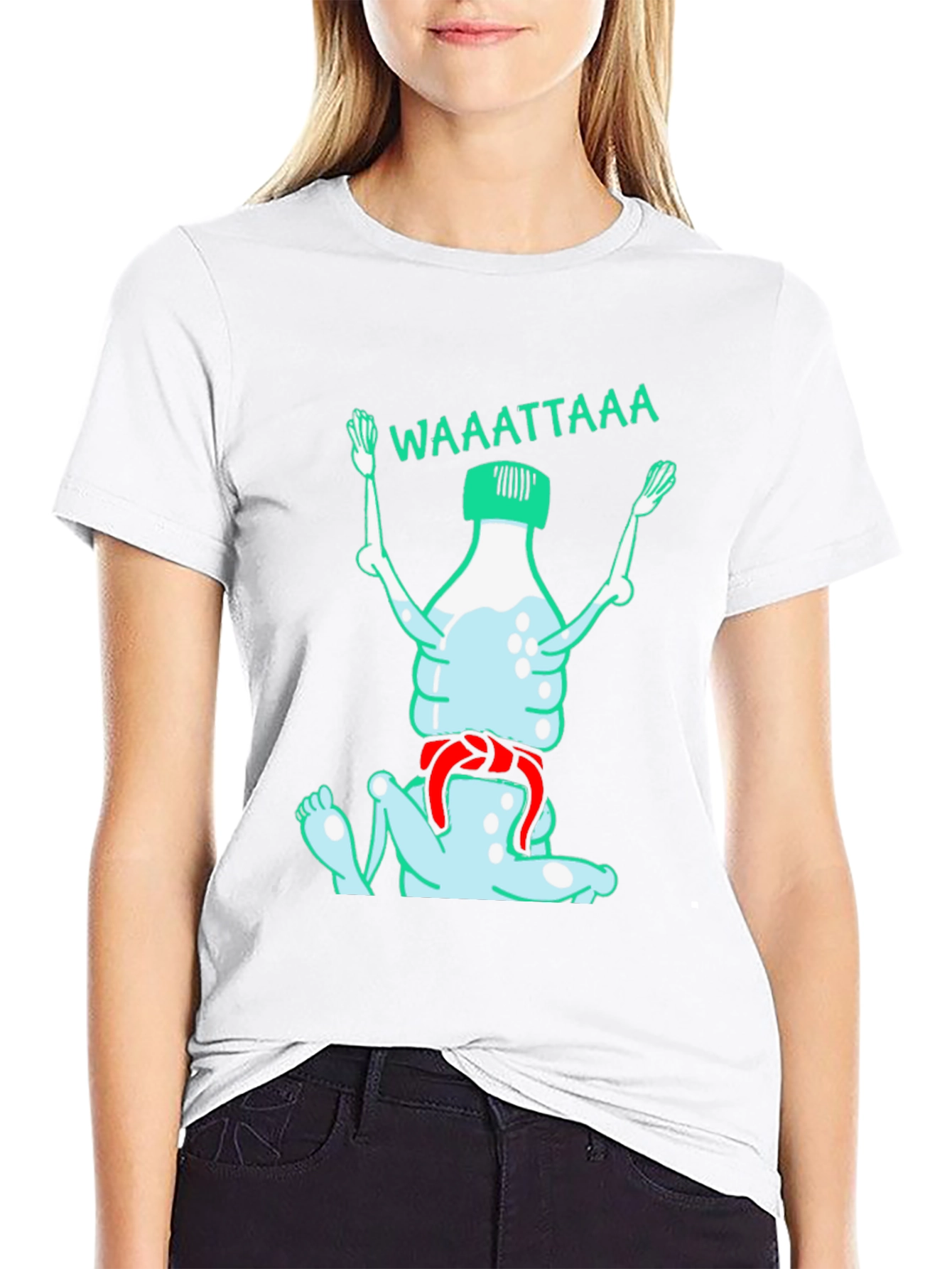 Funny Water Bottle Cartoon Graphic T-Shirt