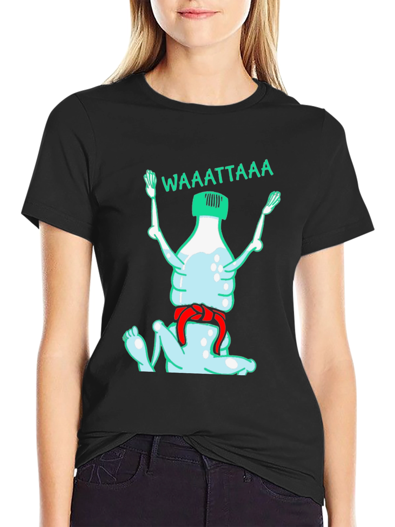 Funny Water Bottle Cartoon Graphic T-Shirt