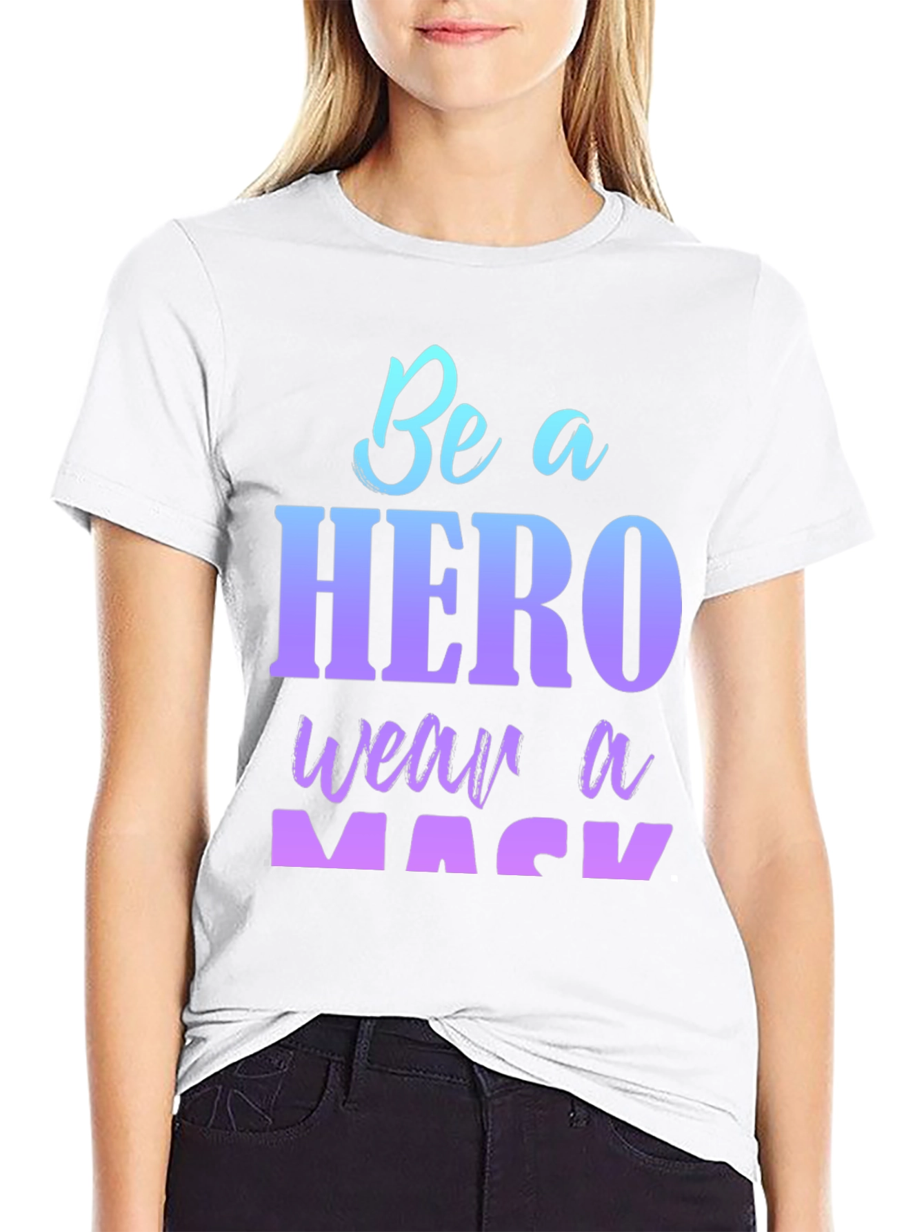 Be A Hero Wear A Mask Black T-Shirt