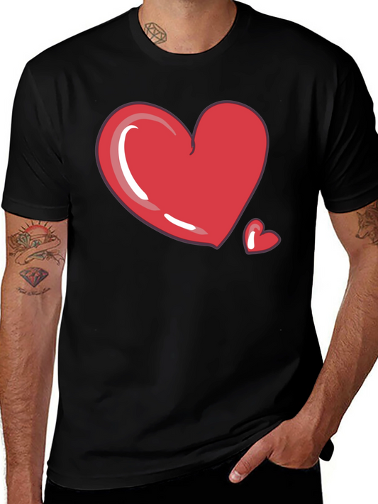 Heart Graphic Tee - Black Casual T-Shirt