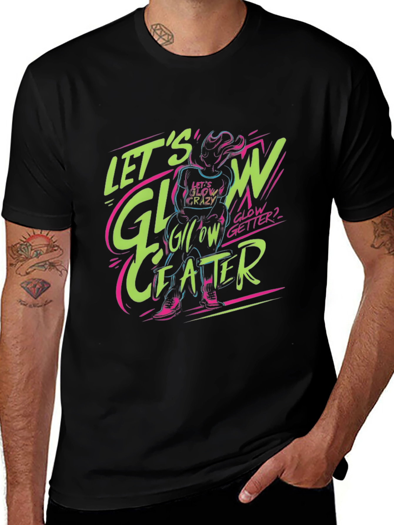 Glow Getter Graphic Tee - Trendy Black T-Shirt