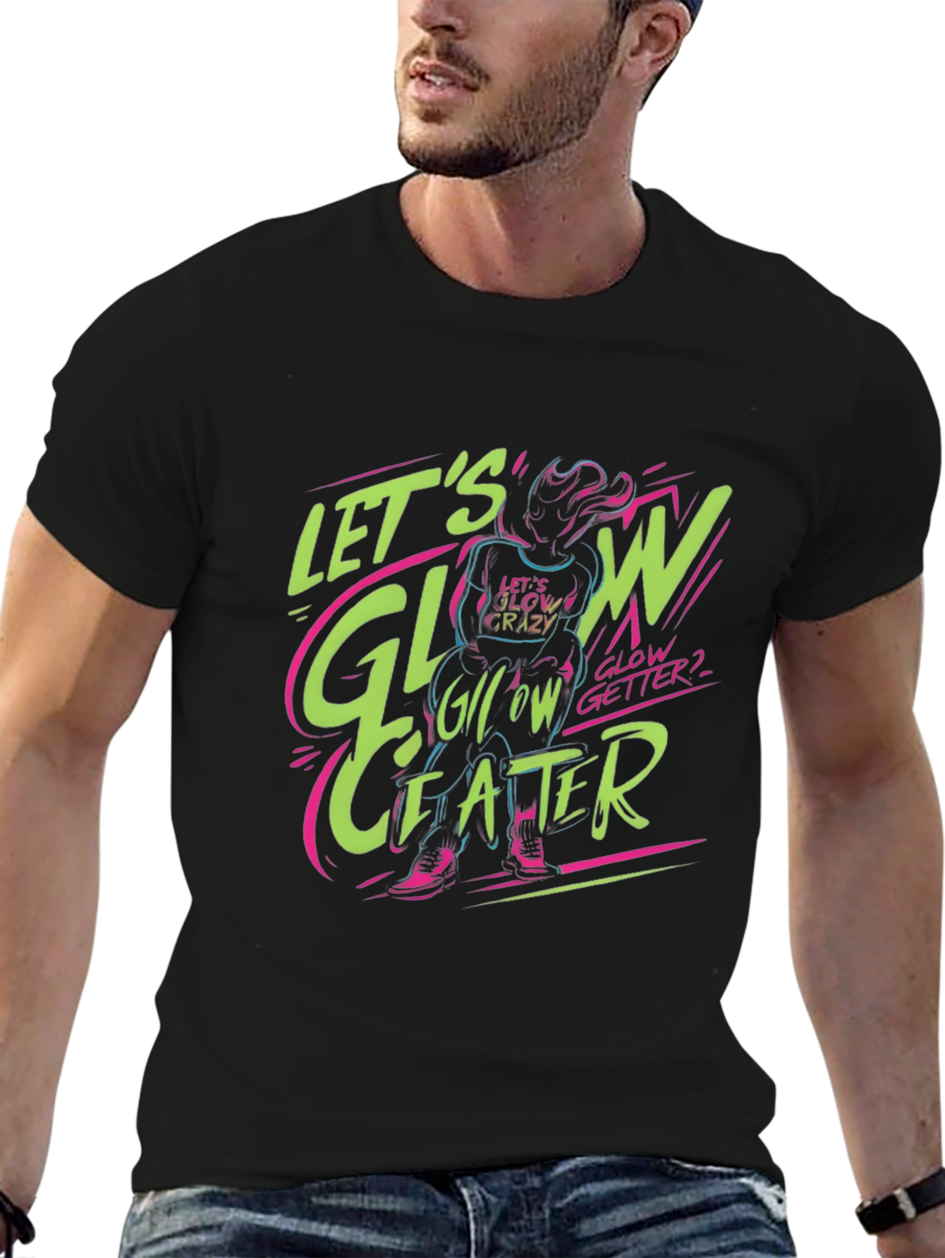 Glow Getter Graphic Tee - Trendy Black T-Shirt