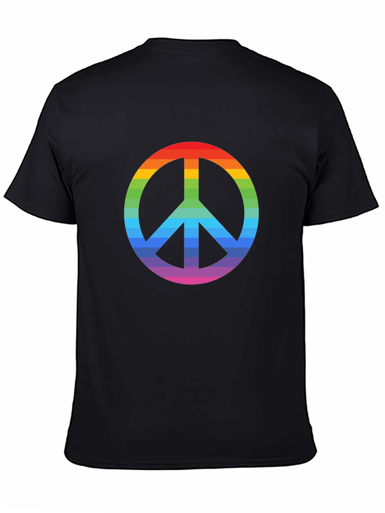 Rainbow Peace Sign Black T-Shirt