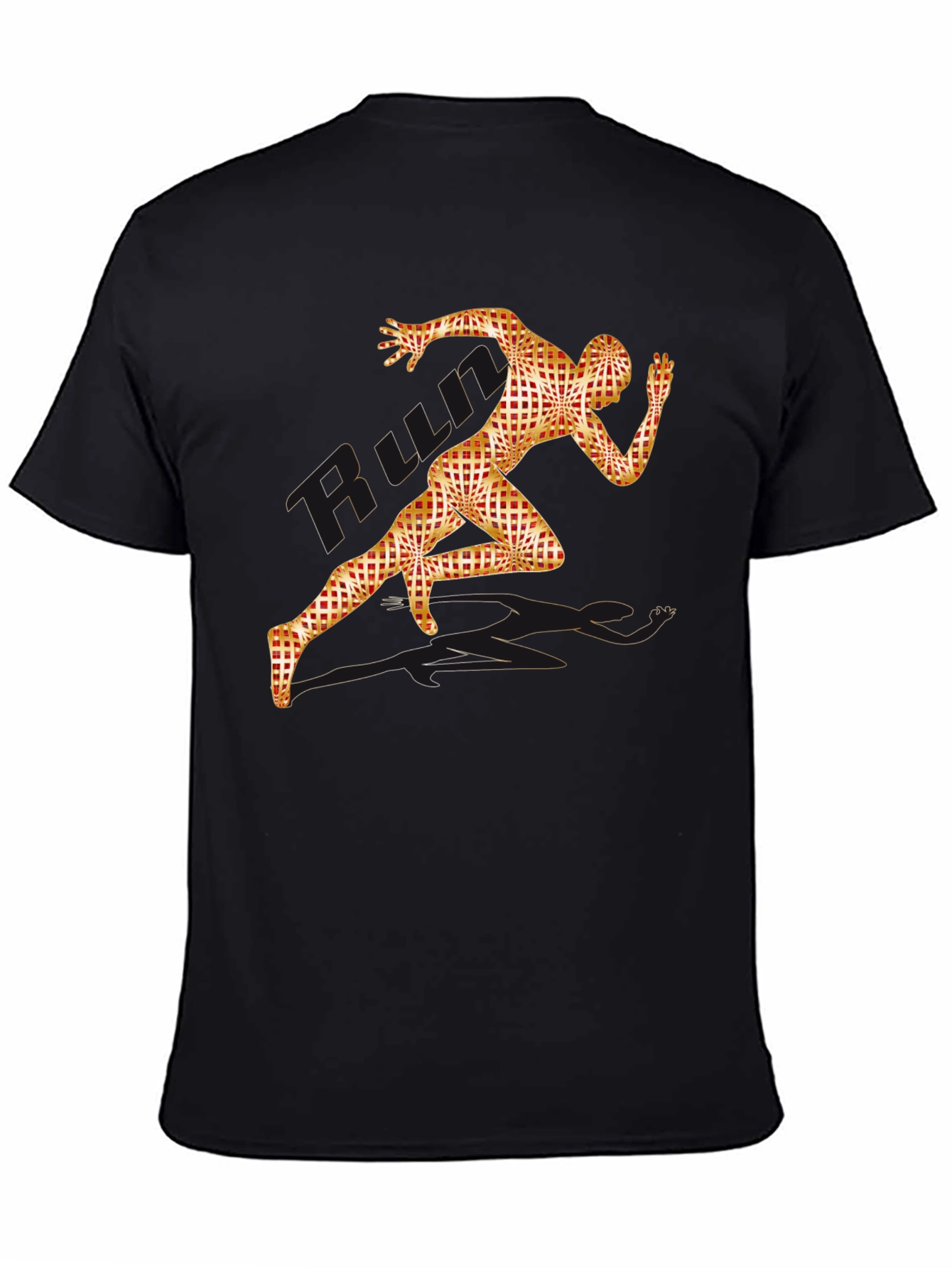 Mens Black Run Graphic Tee