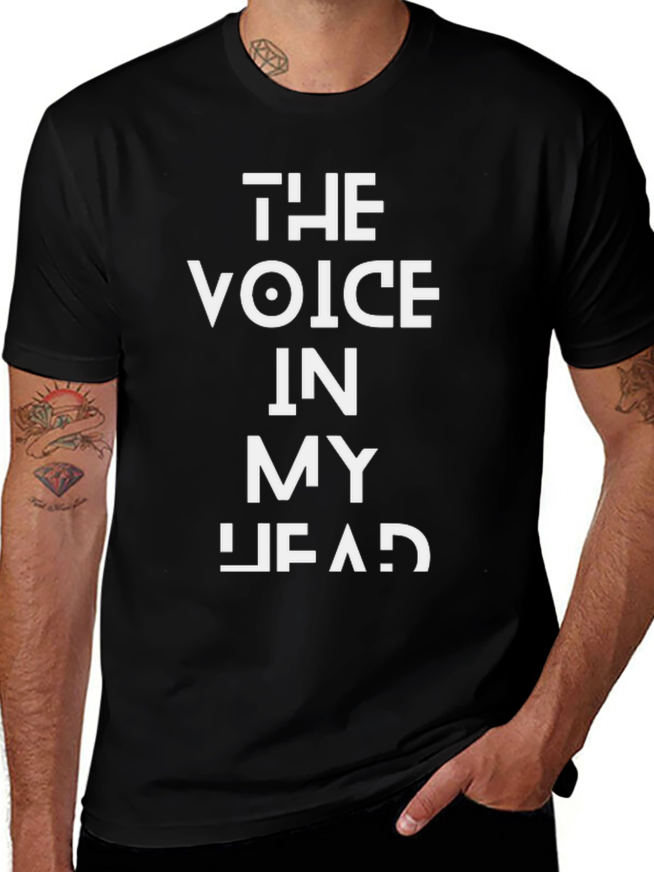 The Voice In My Head Graphic Tee - Black