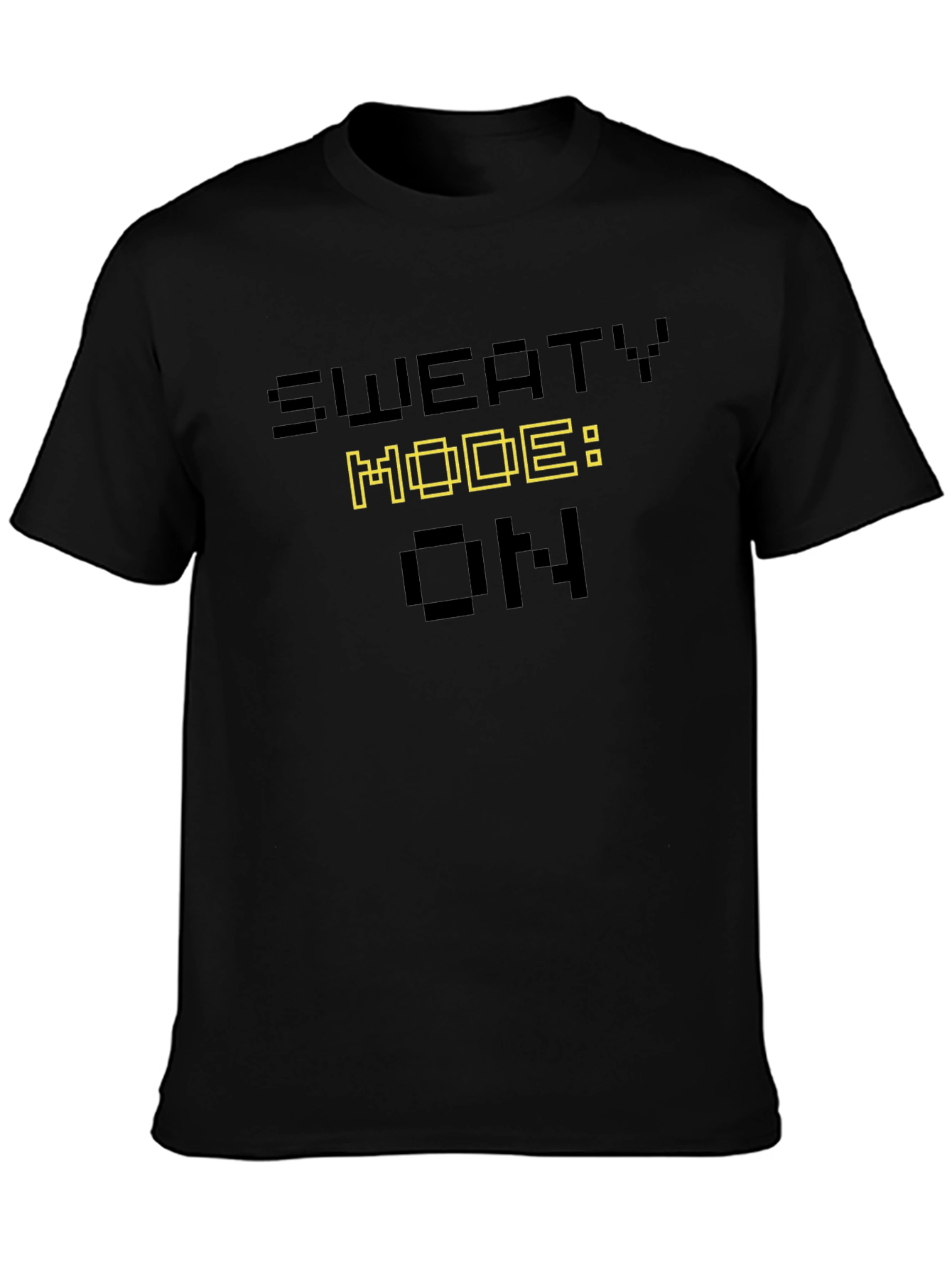 Sweaty Mode ON Black Graphic T-Shirt