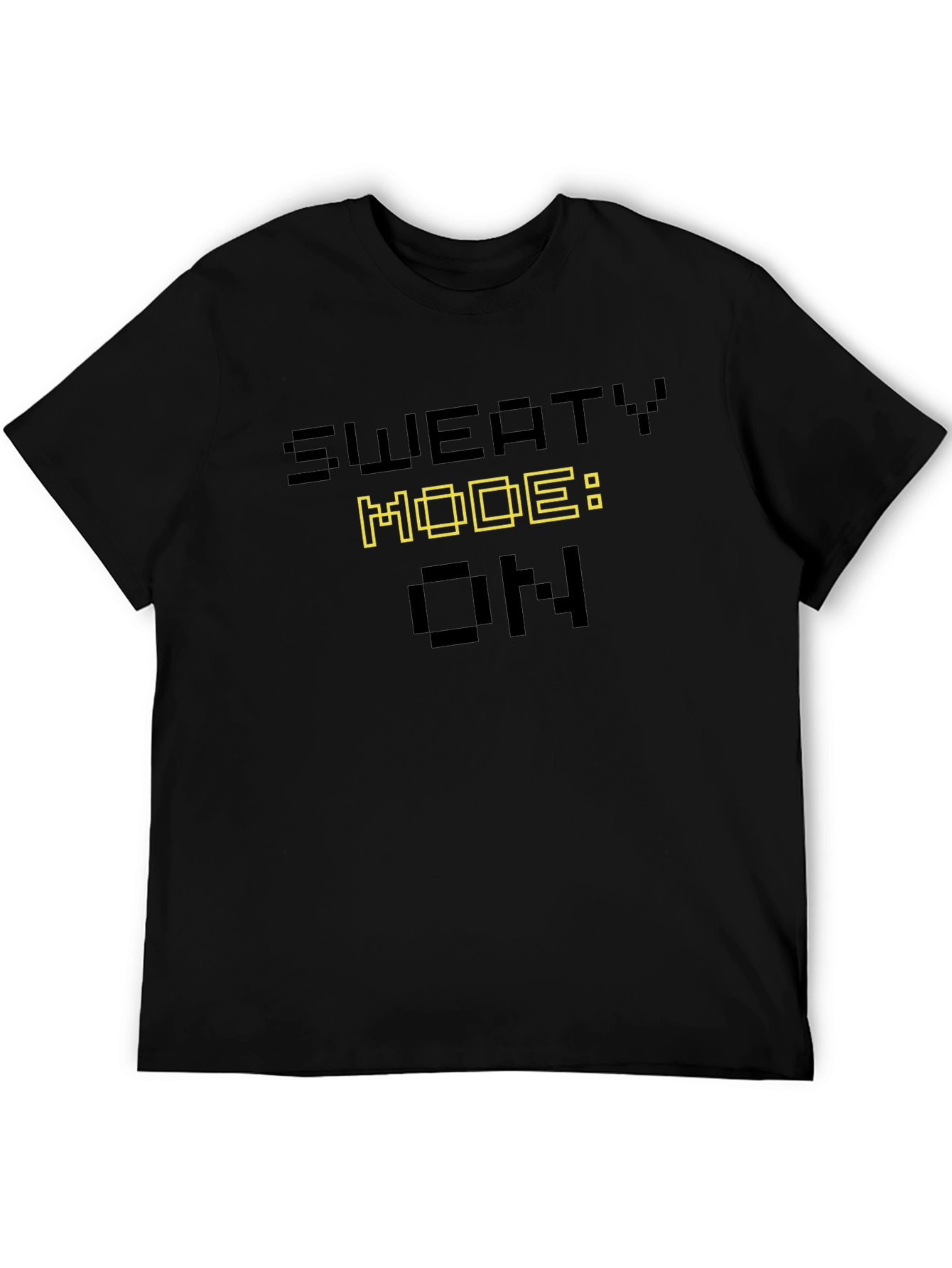 Sweaty Mode ON Black Graphic T-Shirt