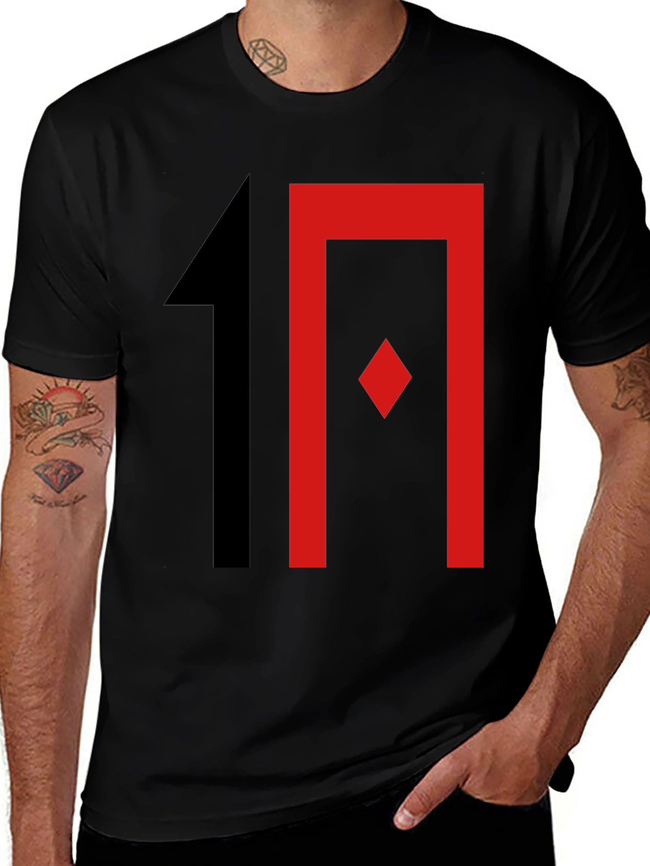 Stylish Graphic Print T-Shirt - Black with Bold Design