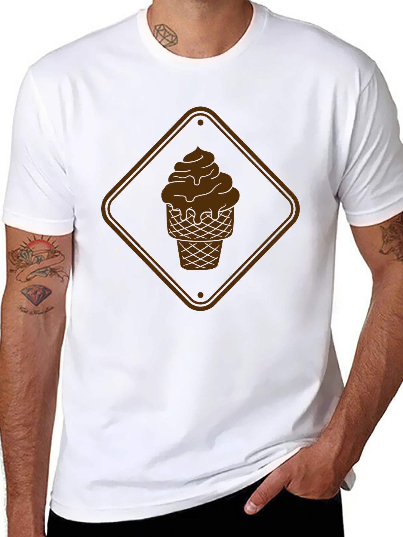 Chocolate Ice Cream Graphic Tee - Black