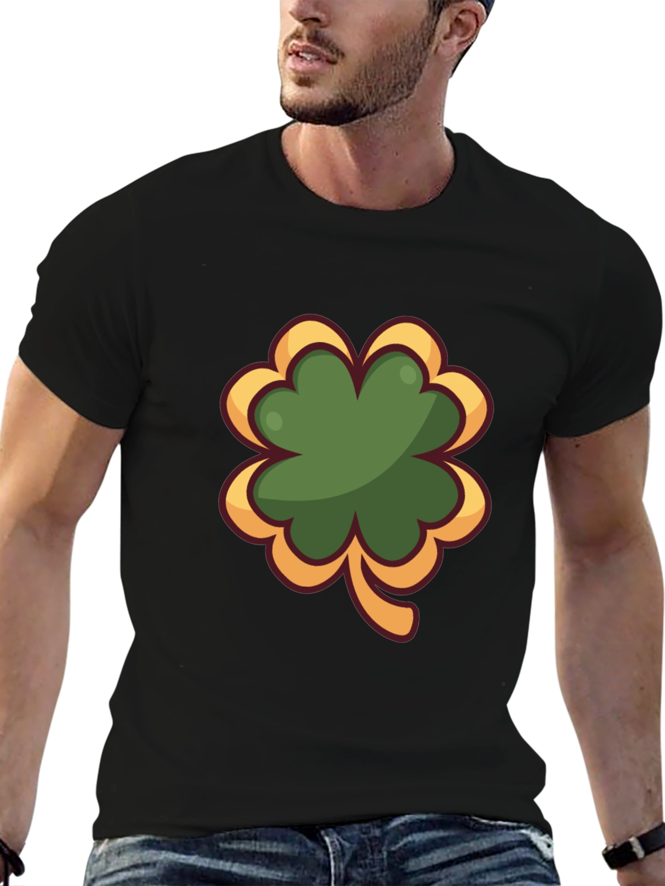 Shamrock Graphic Black T-Shirt - Lucky Charm Tee