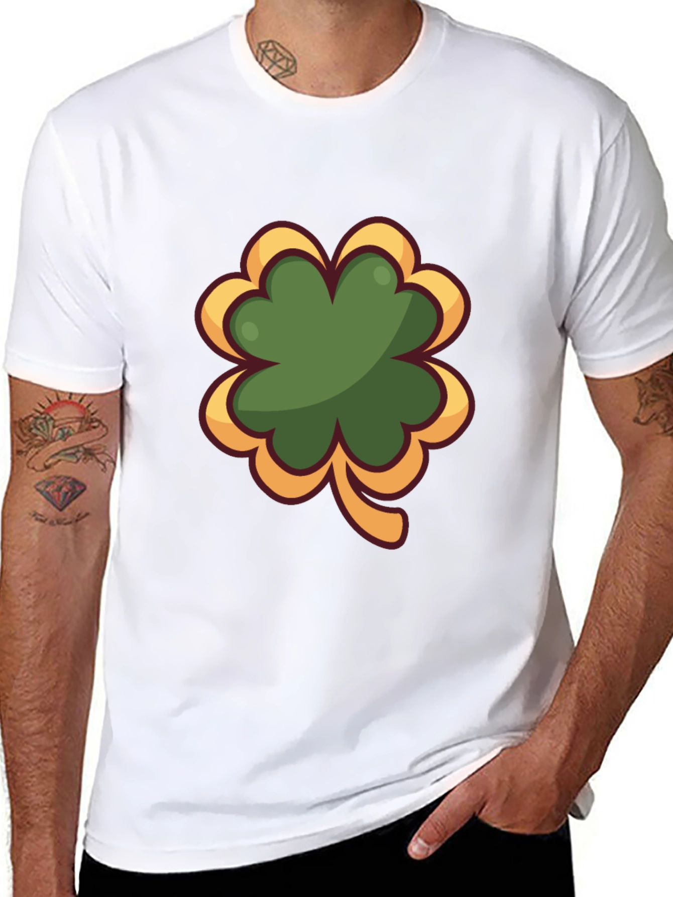 Shamrock Graphic Black T-Shirt - Lucky Charm Tee
