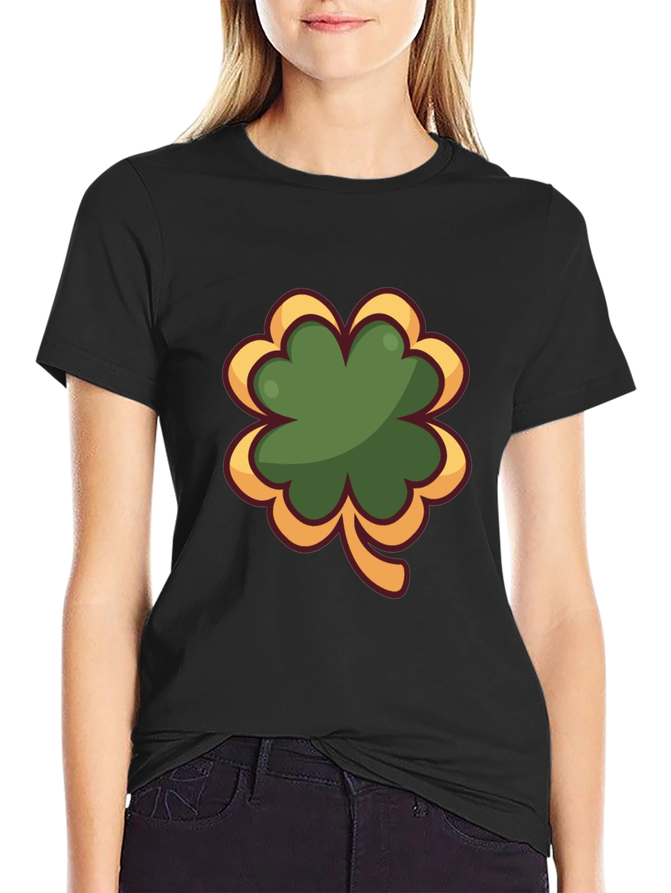Shamrock Graphic Black T-Shirt - Lucky Charm Tee