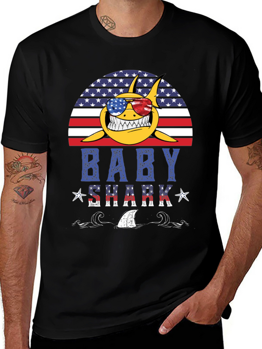 Patriotic Baby Shark Graphic Tee