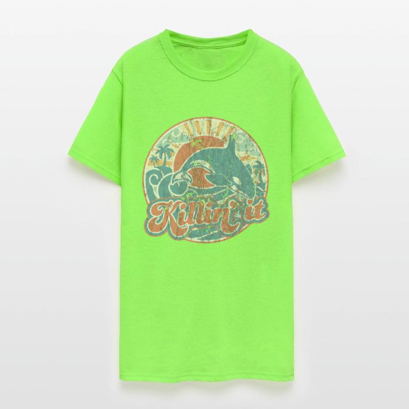 Orca Killer Whale Killin It Retro 60S Faded Summer