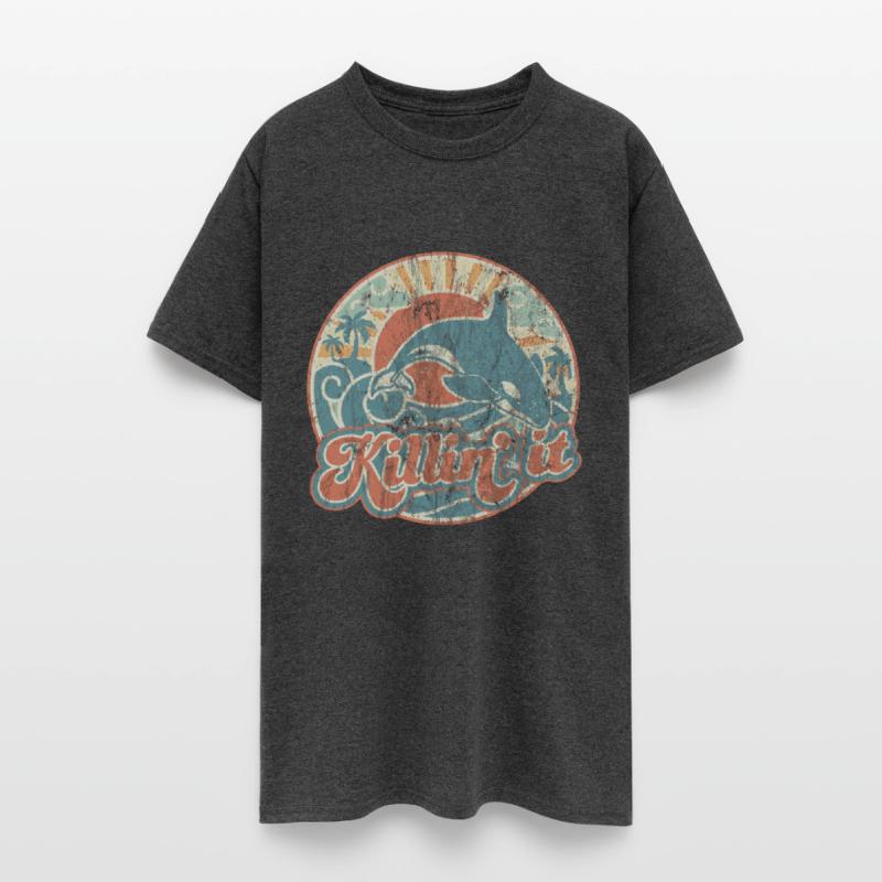 Orca Killer Whale Killin It Retro 60S Faded Summer