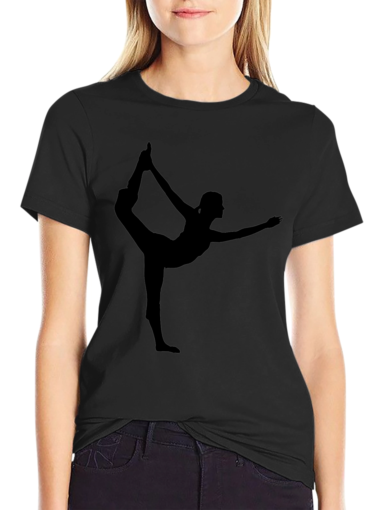 Yoga Silhouette Black T-Shirt