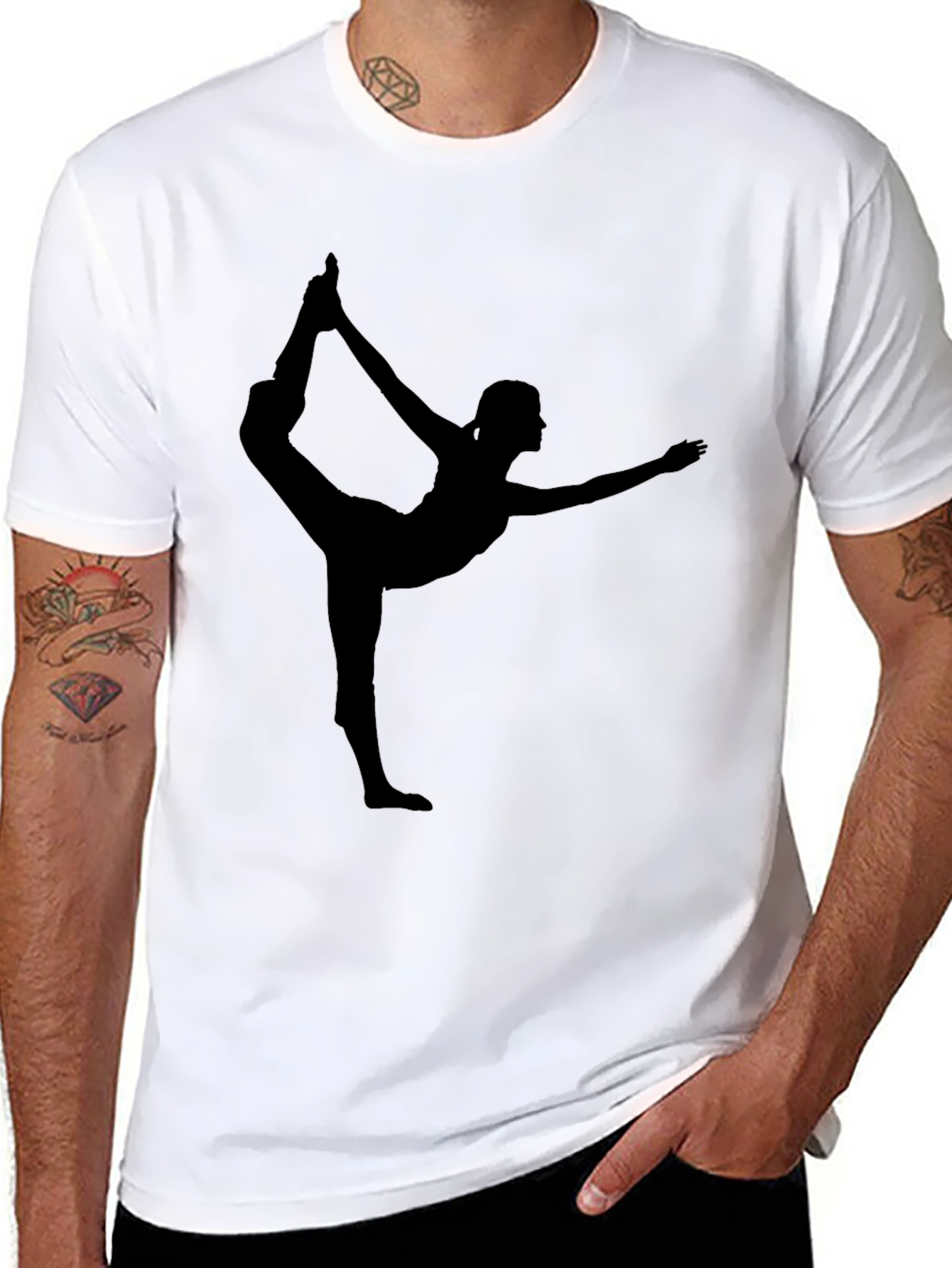 Yoga Silhouette Black T-Shirt