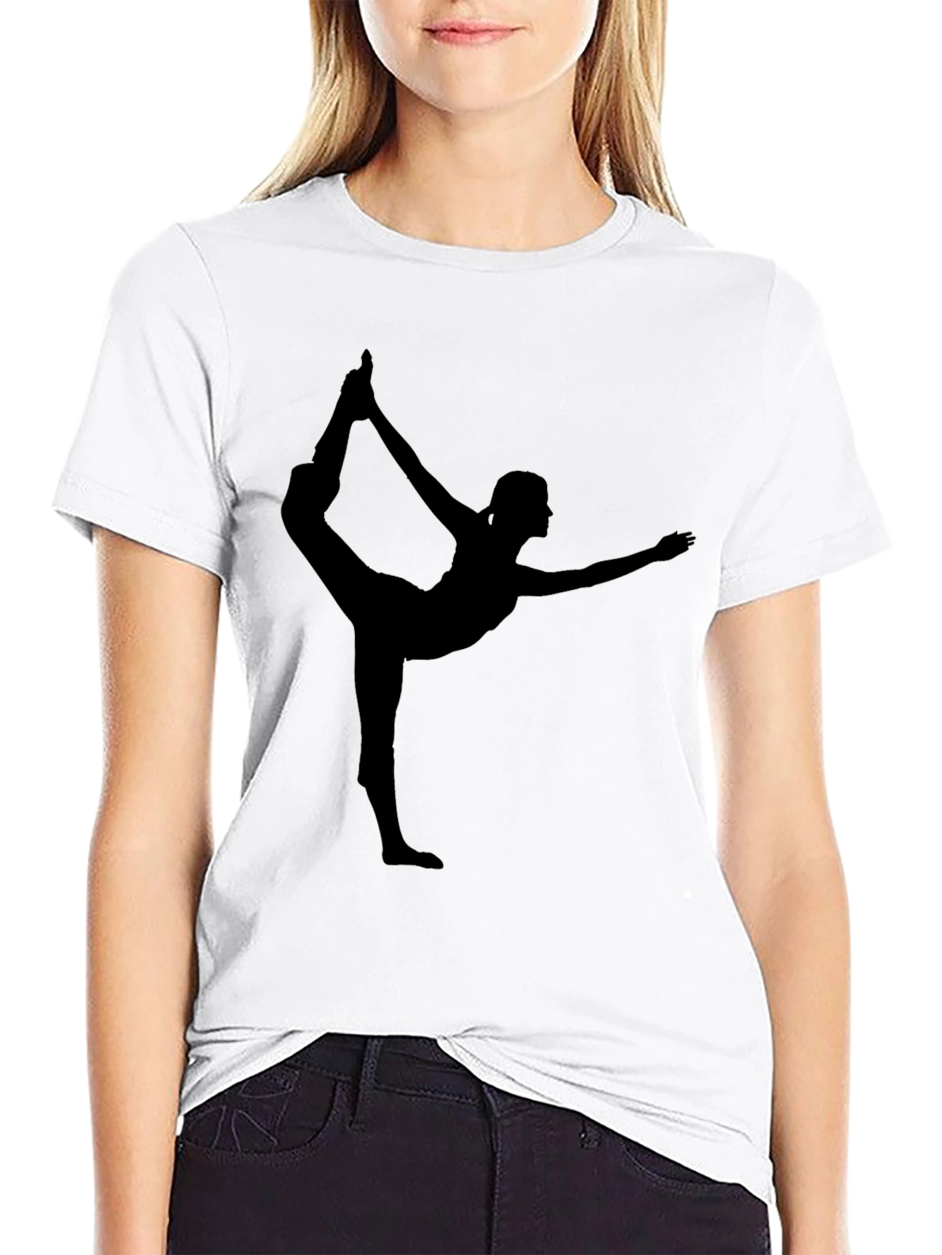 Yoga Silhouette Black T-Shirt