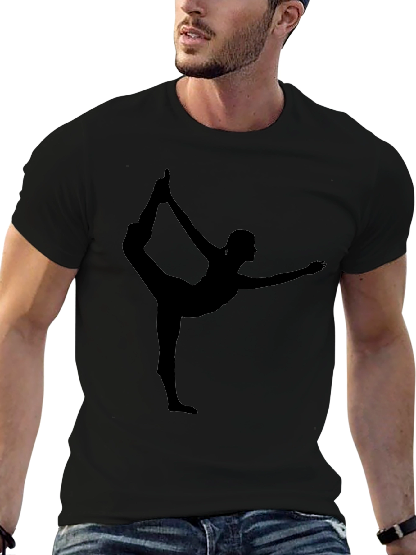 Yoga Silhouette Black T-Shirt