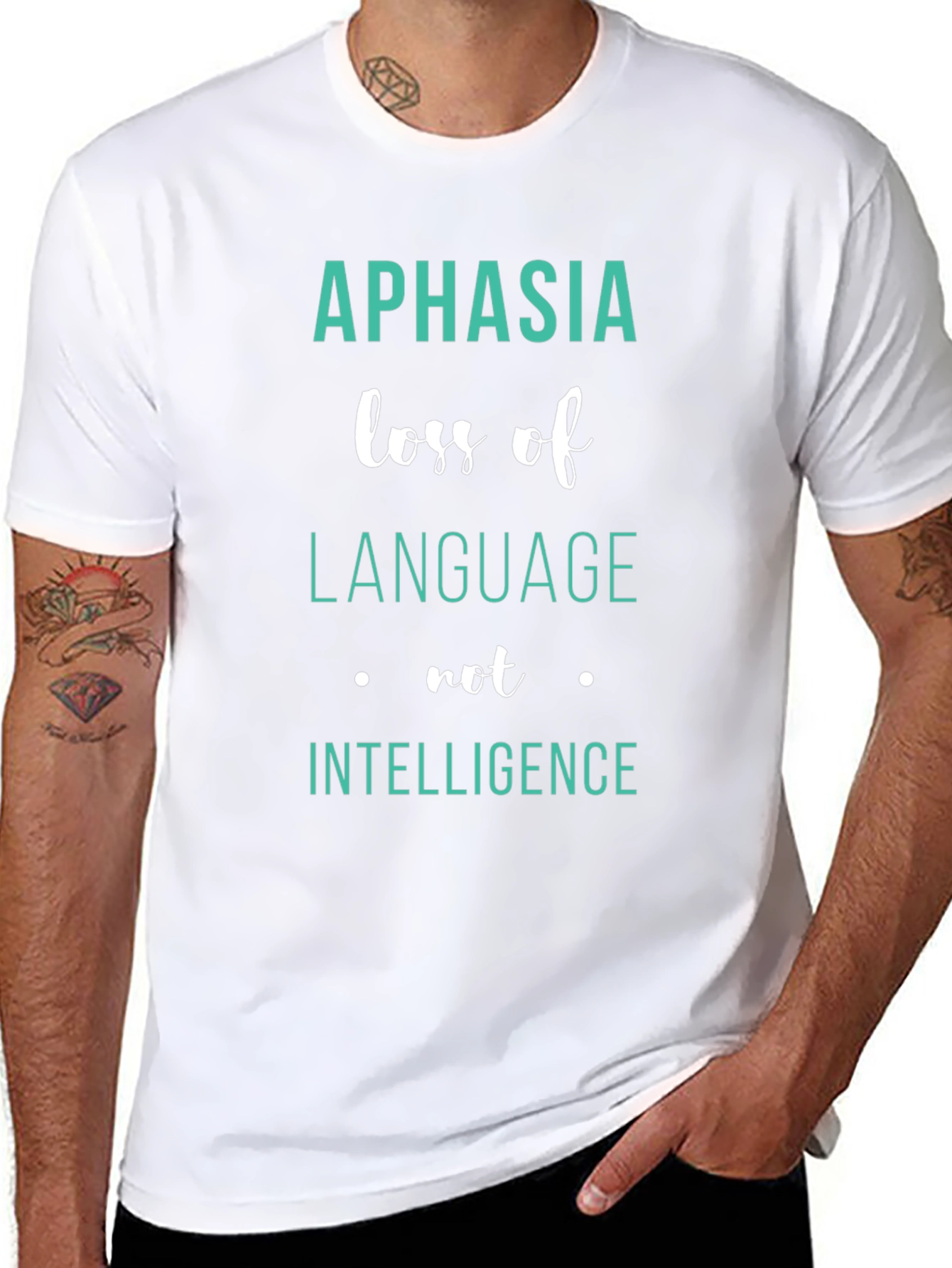 Aphasia Awareness T-Shirt: Loss of Language Not Intelligence