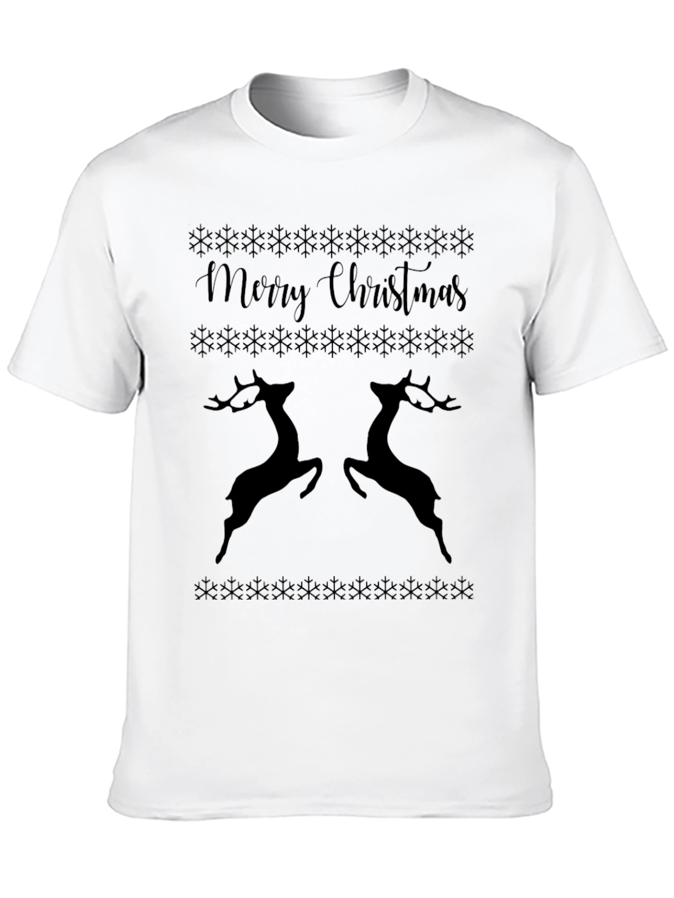 Festive Merry Christmas Reindeer Graphic Tee