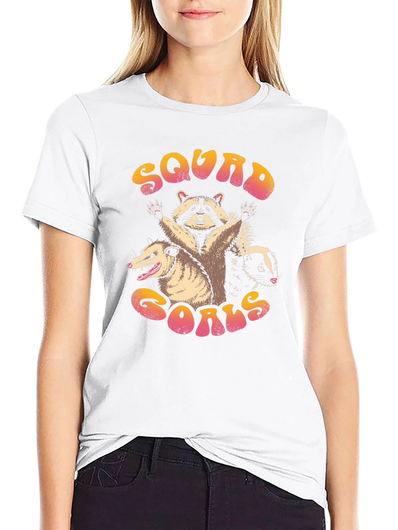 Squad Goals Graphic Tee - Raccoon Opossum Skunk