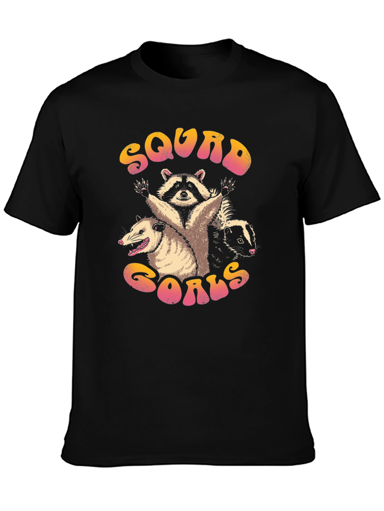 Squad Goals Graphic Tee - Raccoon Opossum Skunk