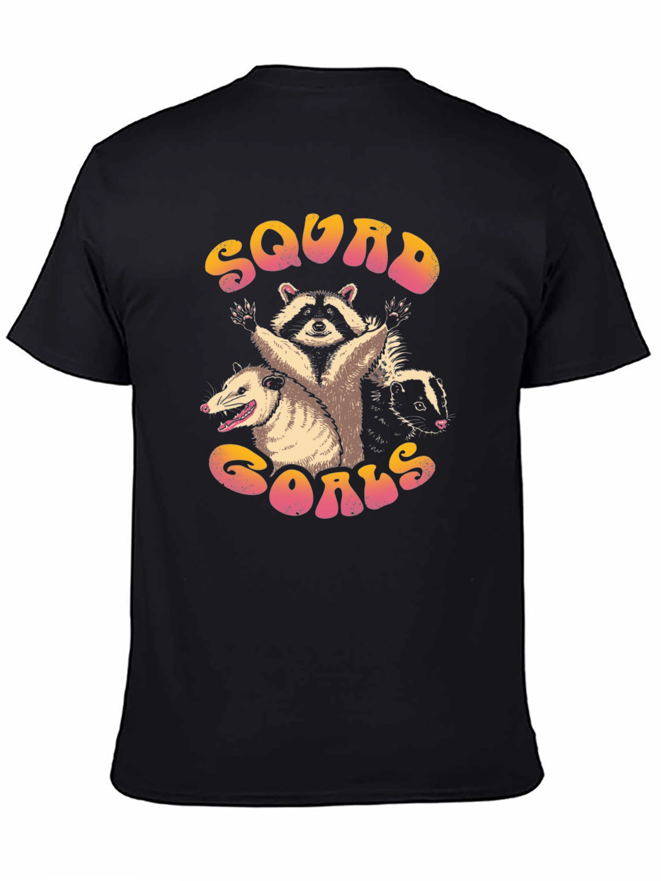 Squad Goals Graphic Tee - Raccoon Opossum Skunk