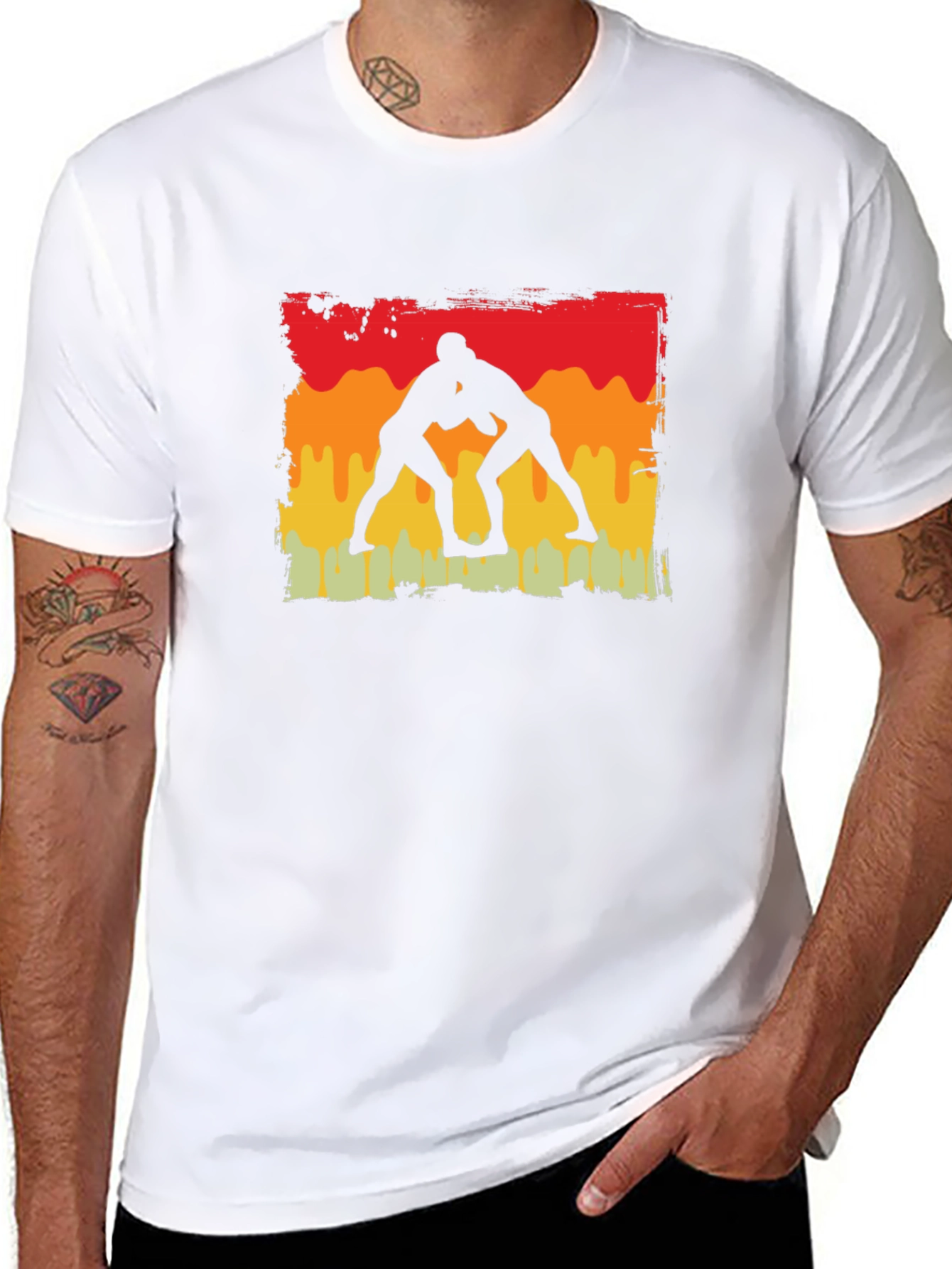 Wrestling Silhouette Graphic Tee
