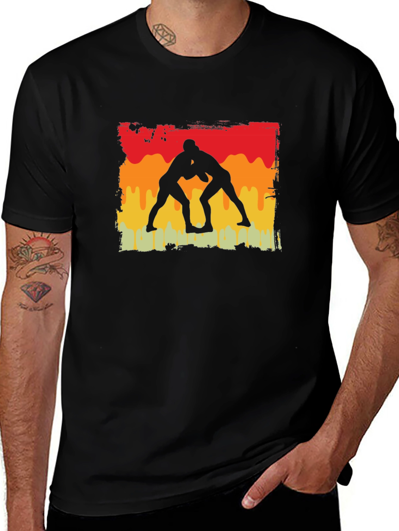 Wrestling Silhouette Graphic Tee