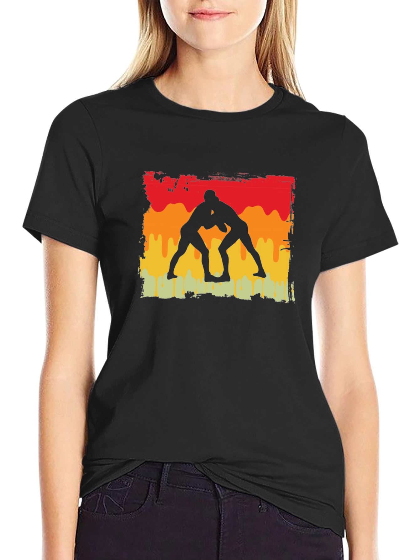 Wrestling Silhouette Graphic Tee