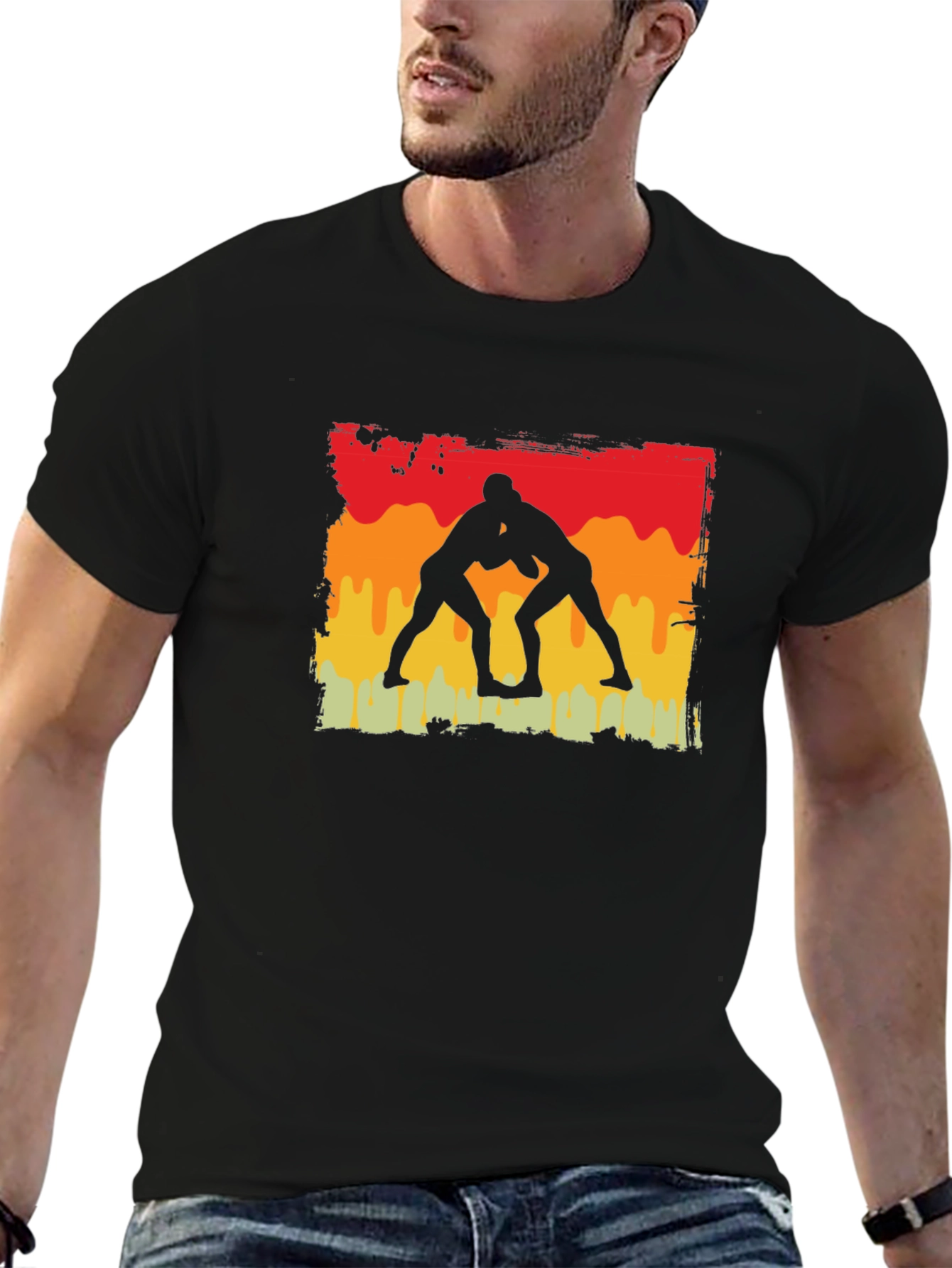 Wrestling Silhouette Graphic Tee