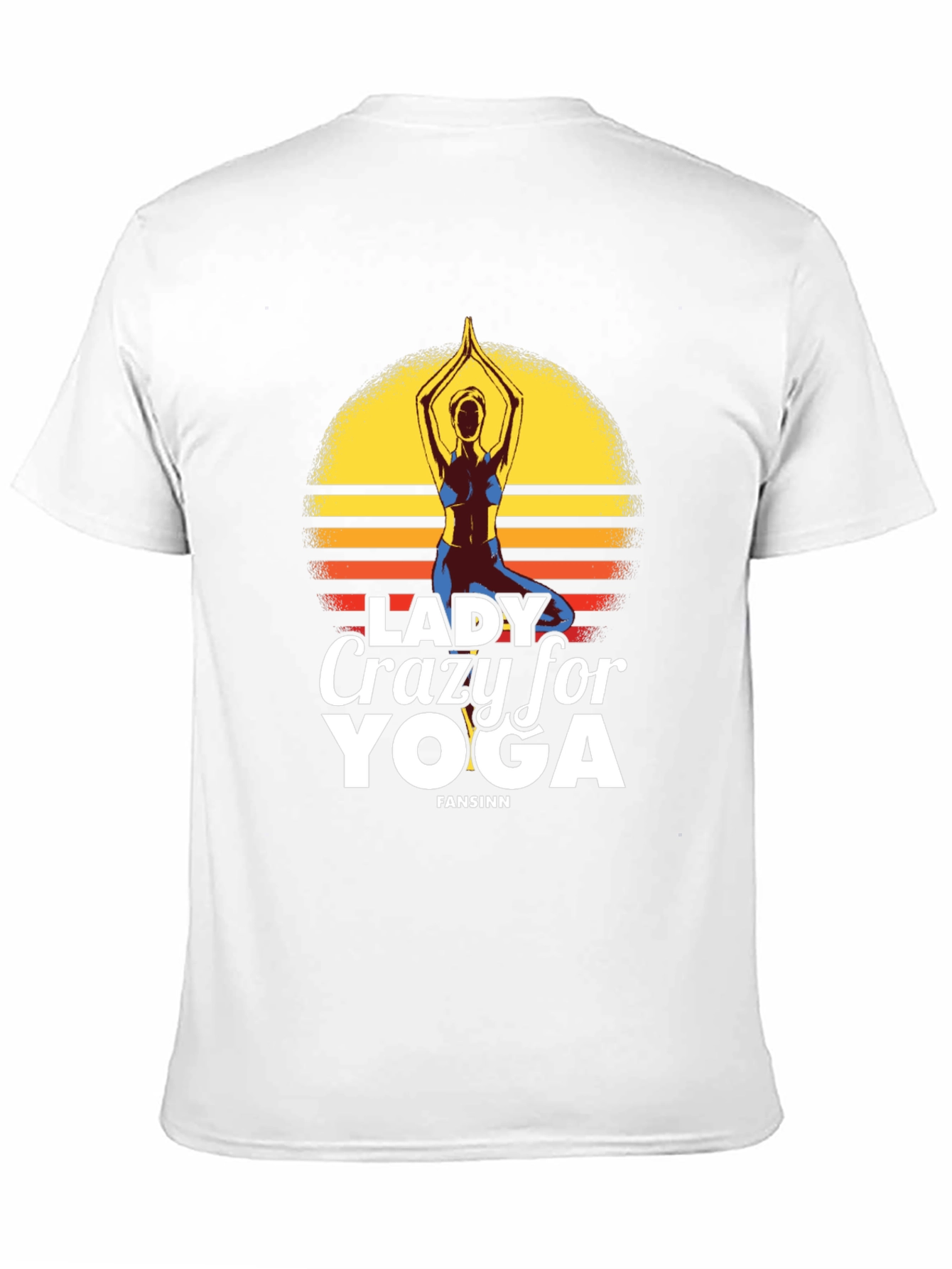 Lady Crazy For Yoga Black T-Shirt