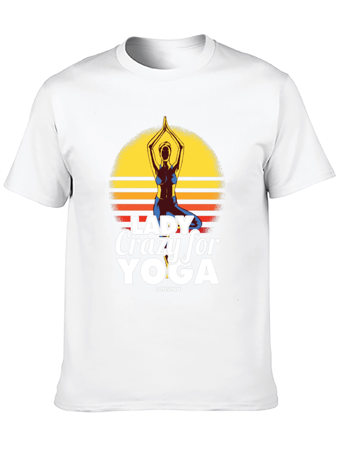 Lady Crazy For Yoga Black T-Shirt