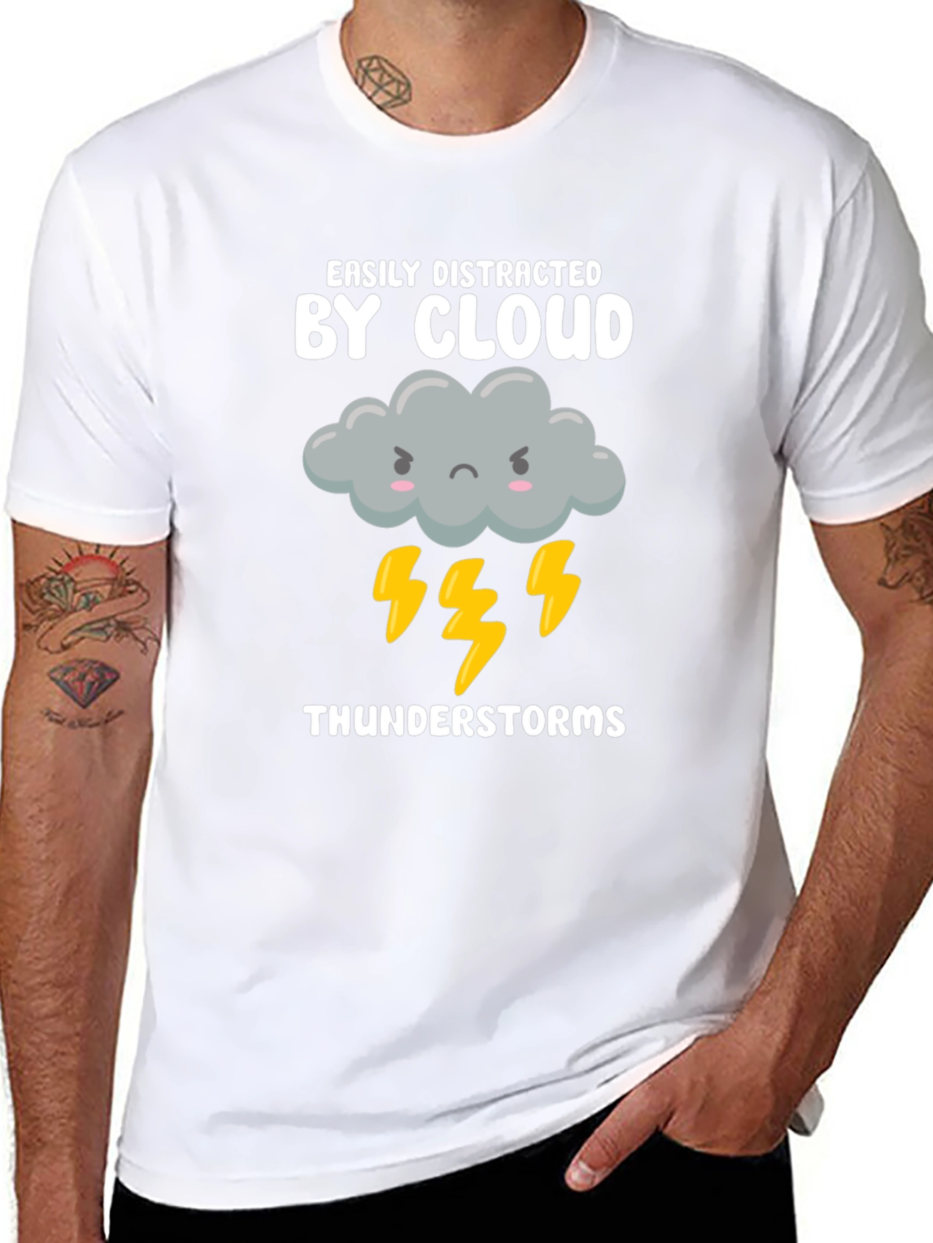Easily Distracted By Cloud Thunderstorms Graphic T-Shirt