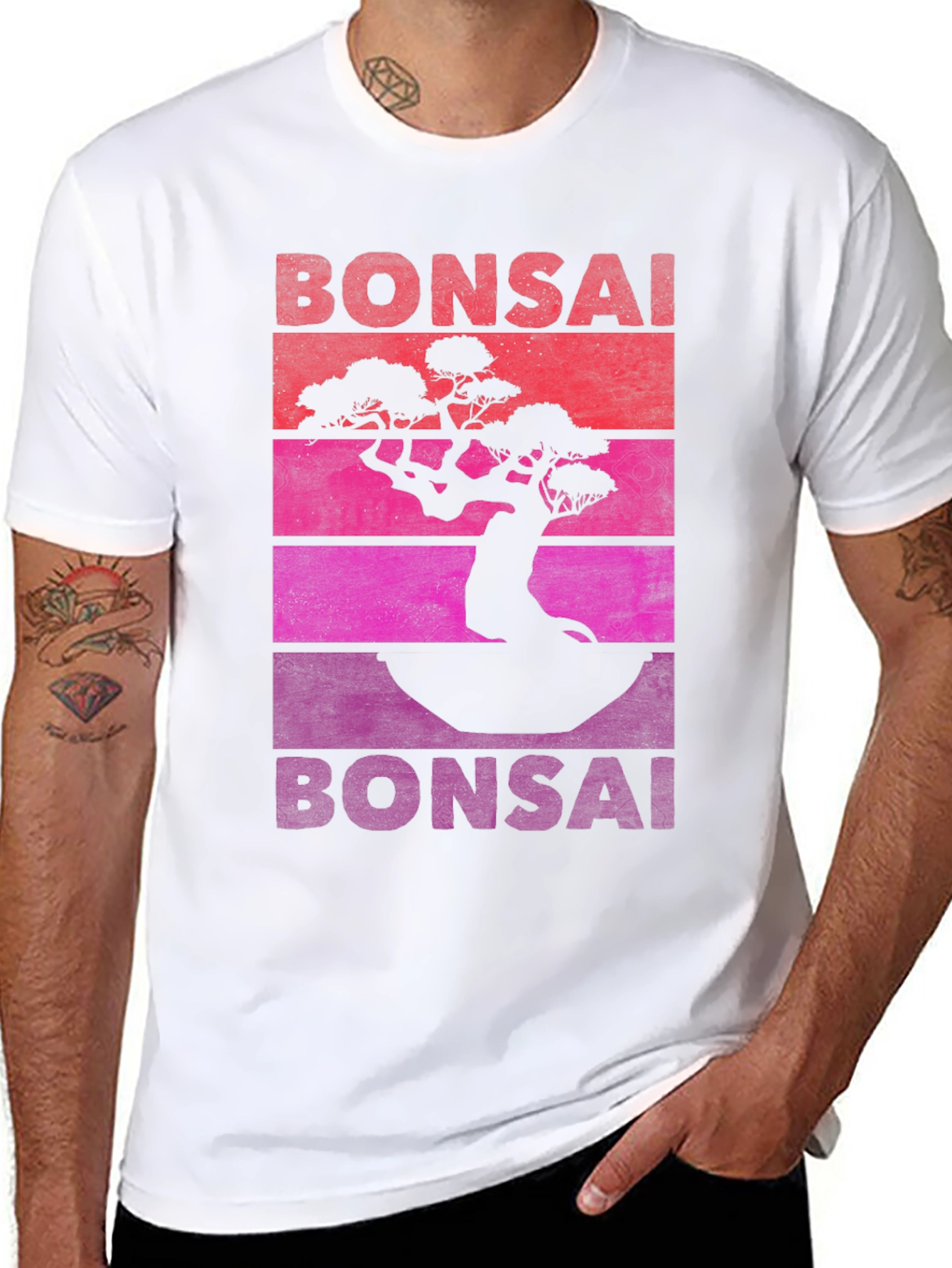Bonsai Tree Retro T-Shirt - Unique Graphic Tee