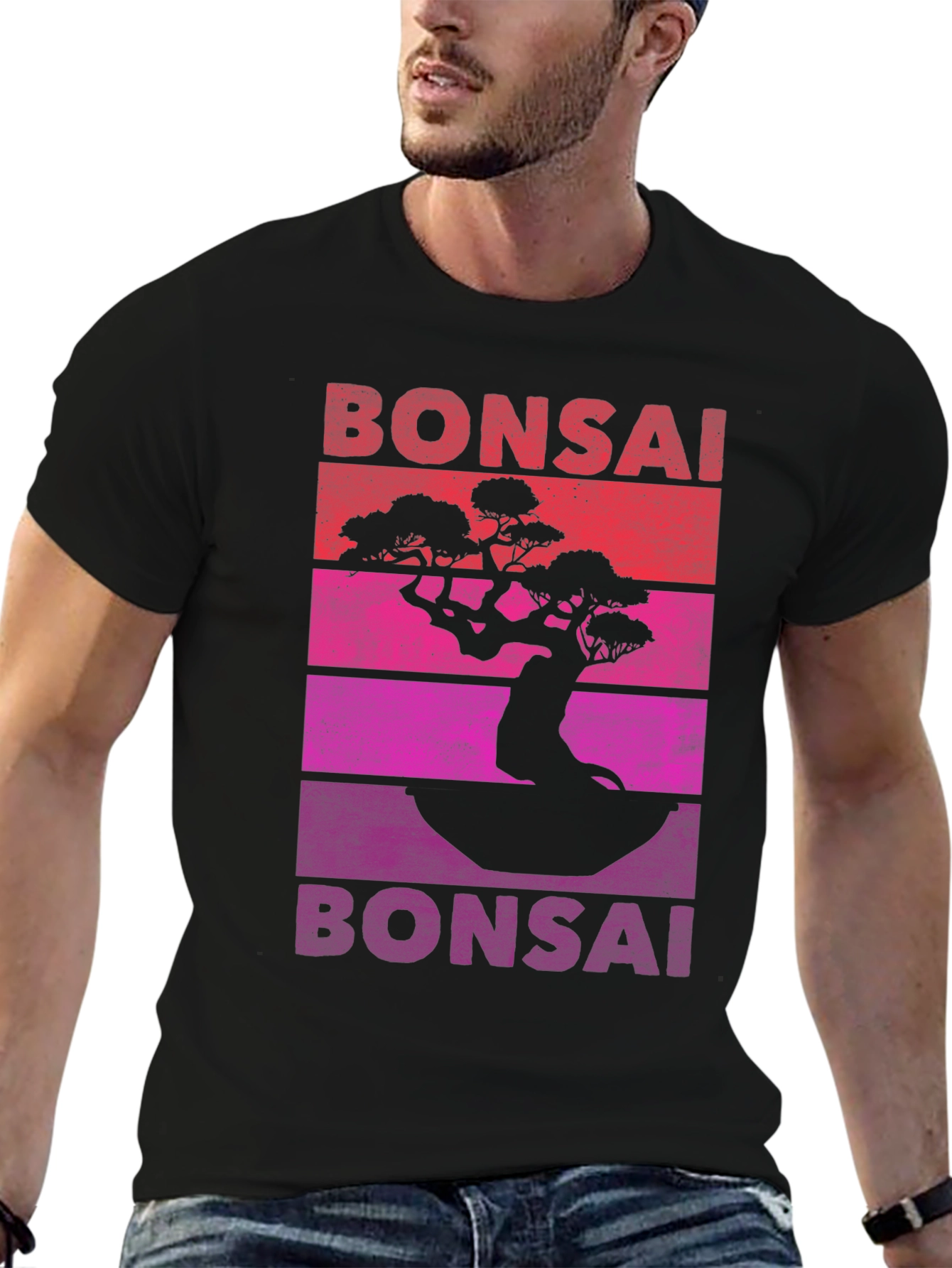 Bonsai Tree Retro T-Shirt - Unique Graphic Tee