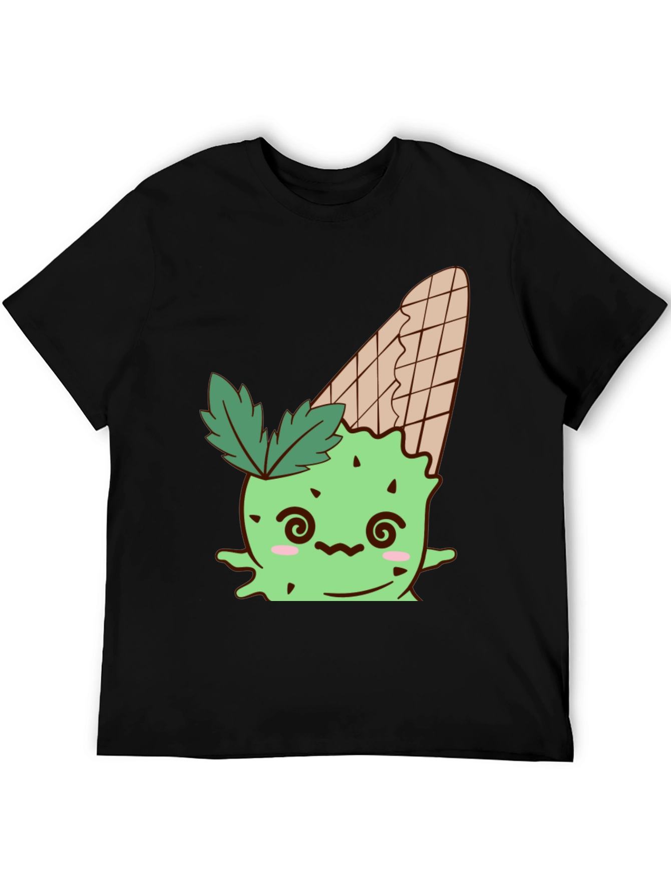 Ice Cream Cone Monster Graphic Tee - Black