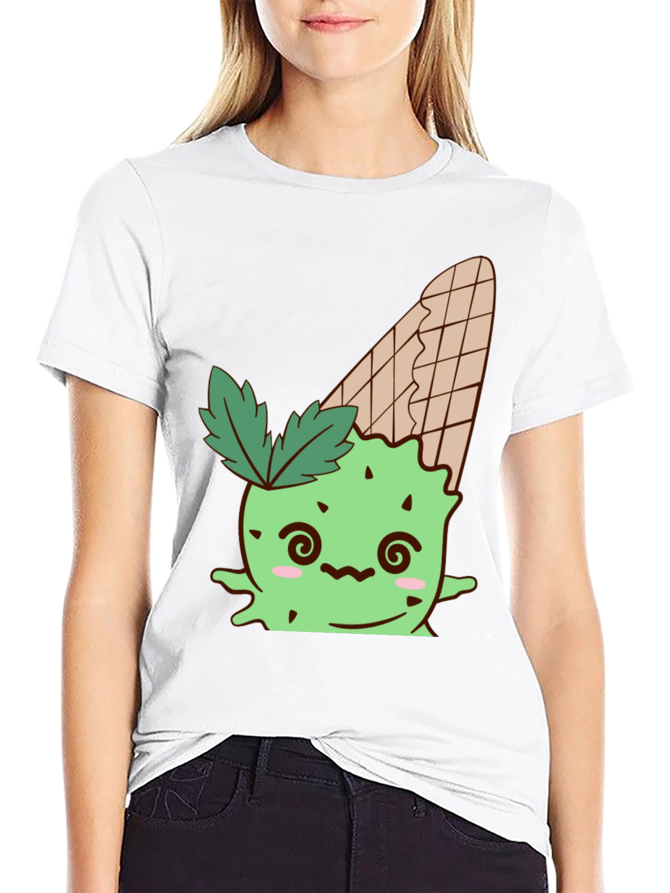 Ice Cream Cone Monster Graphic Tee - Black