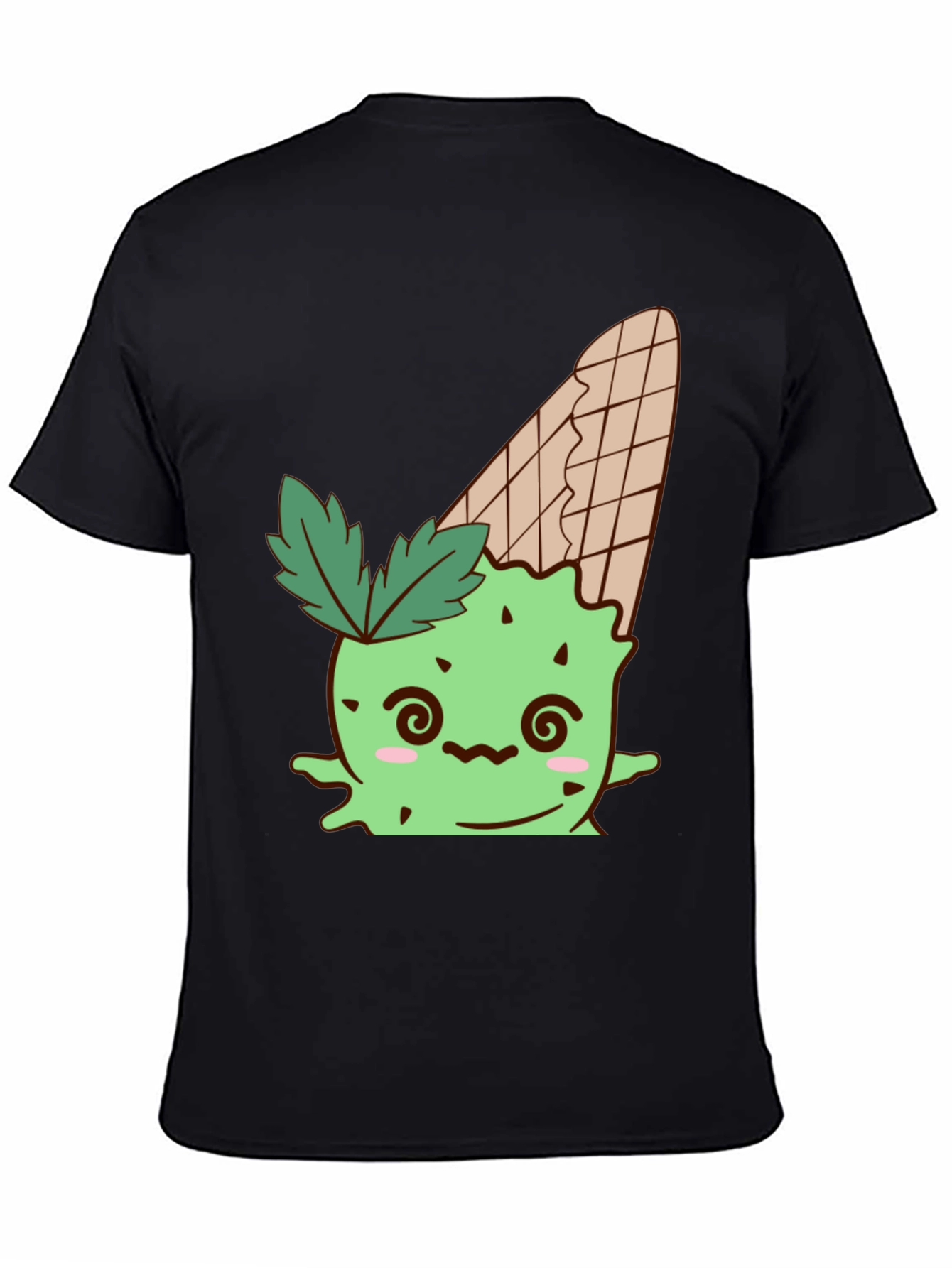 Ice Cream Cone Monster Graphic Tee - Black