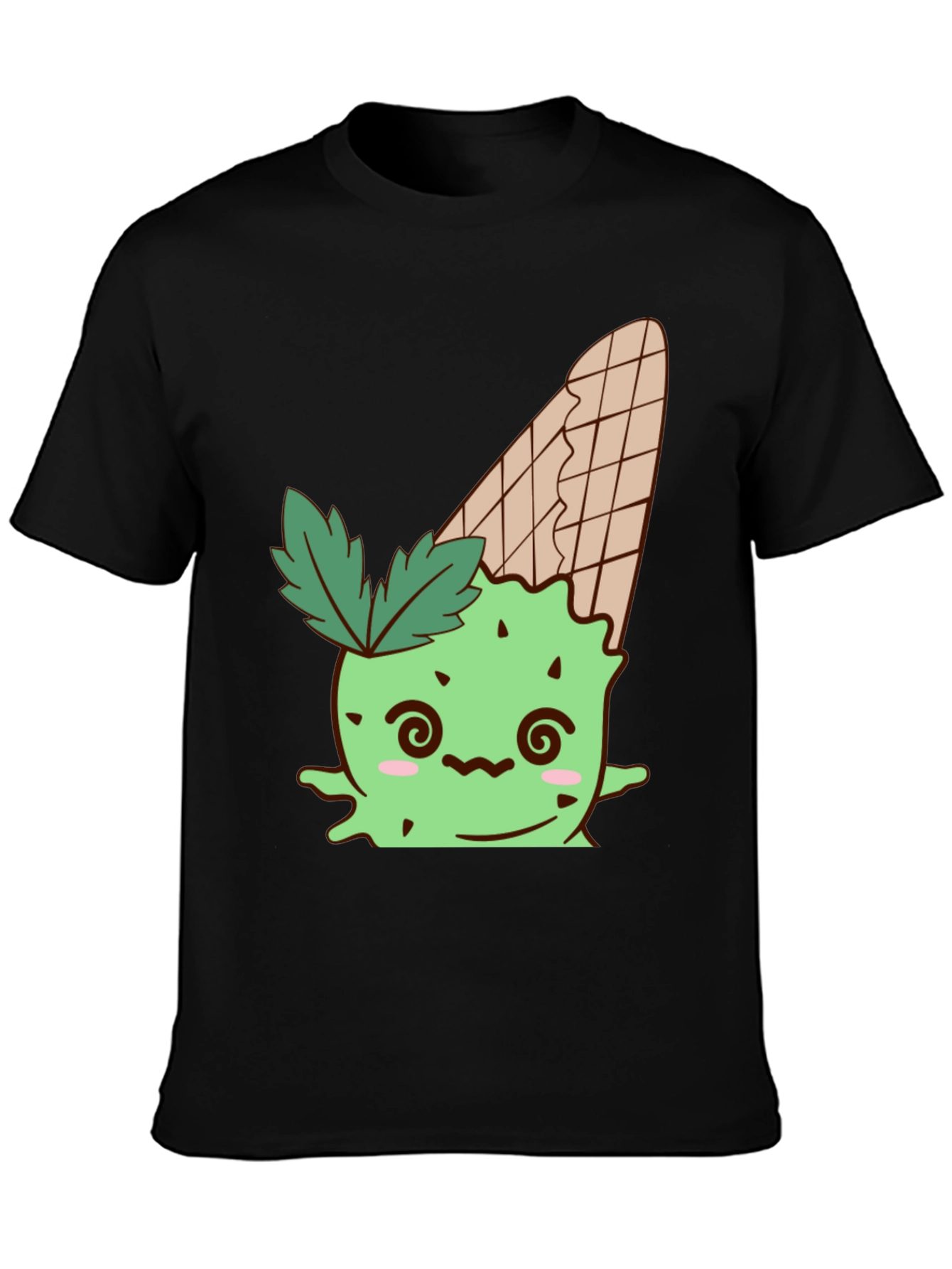 Ice Cream Cone Monster Graphic Tee - Black
