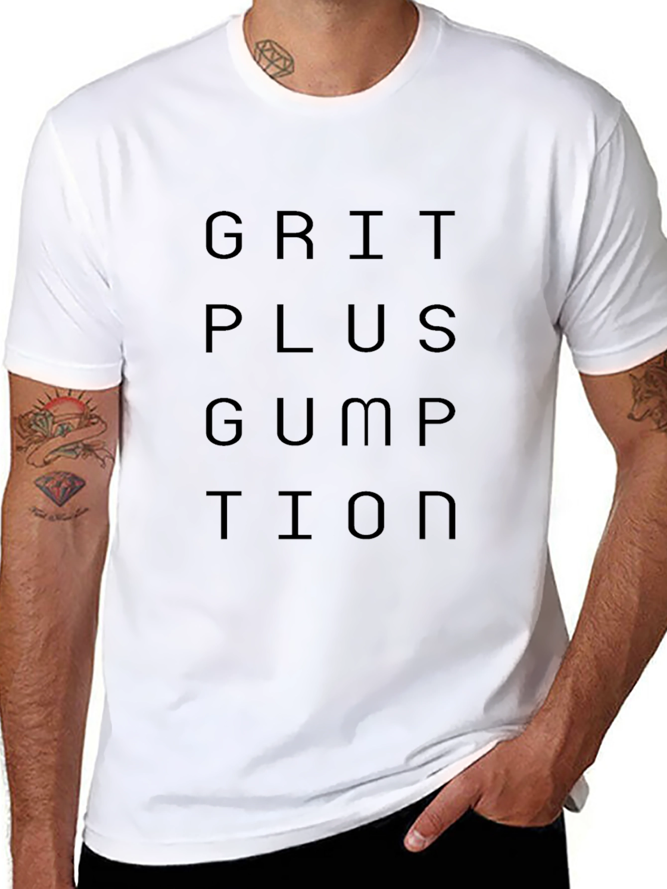 Grit Plus Gumption Graphic Tee - Black Cotton T-Shirt